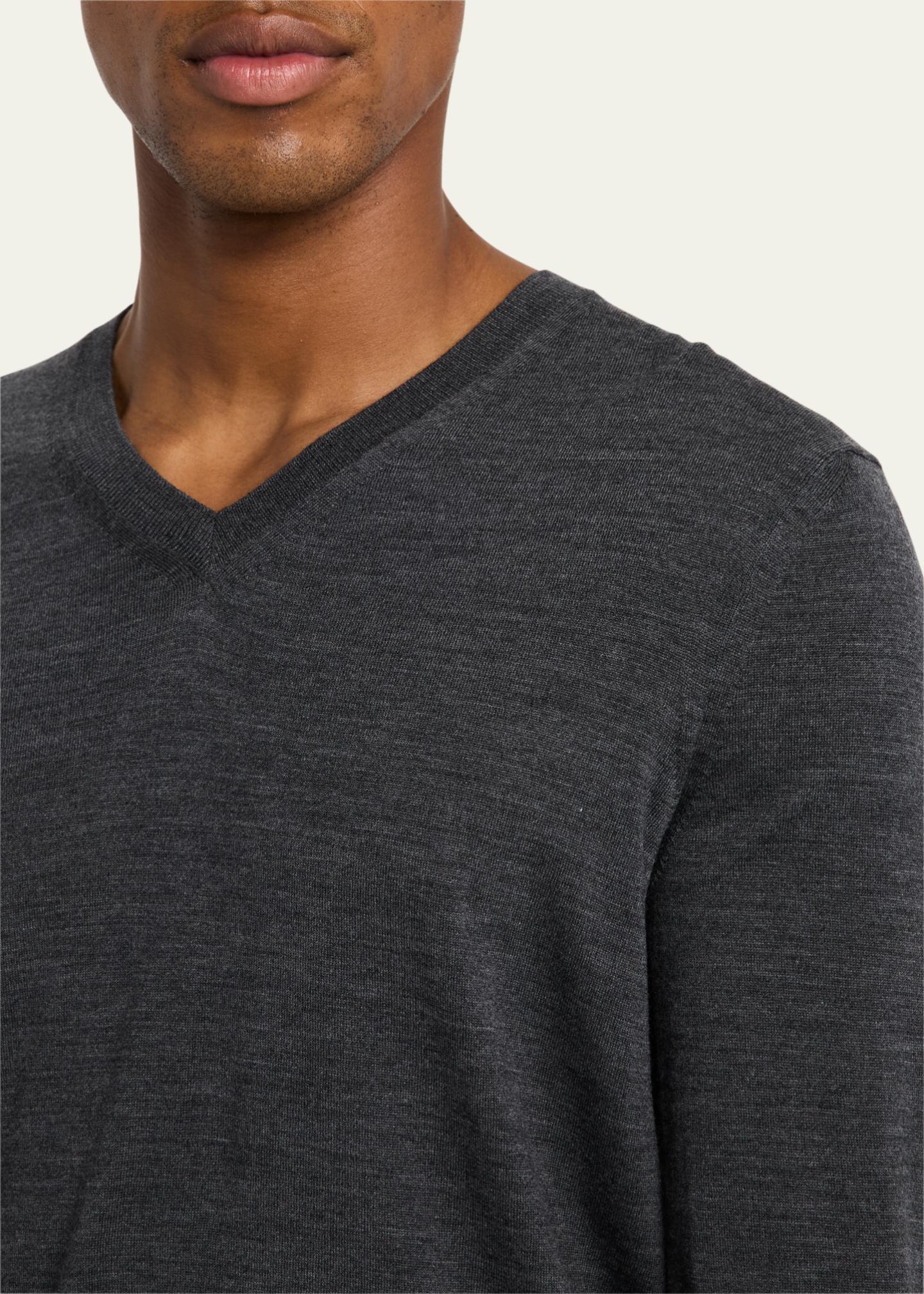Pull En Laine Club Monaco - Col V Gris/noir, Color Block - Taille S - Occasion Très Bon état