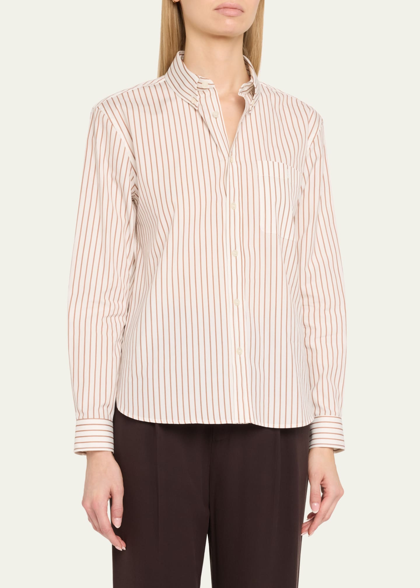 Saint Laurent Shrunken Striped Button Down Shirt Image 4 of 5