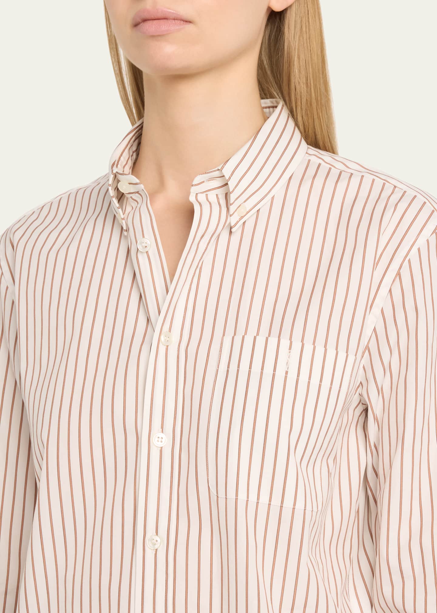 Saint Laurent Shrunken Striped Button Down Shirt Image 5 of 5