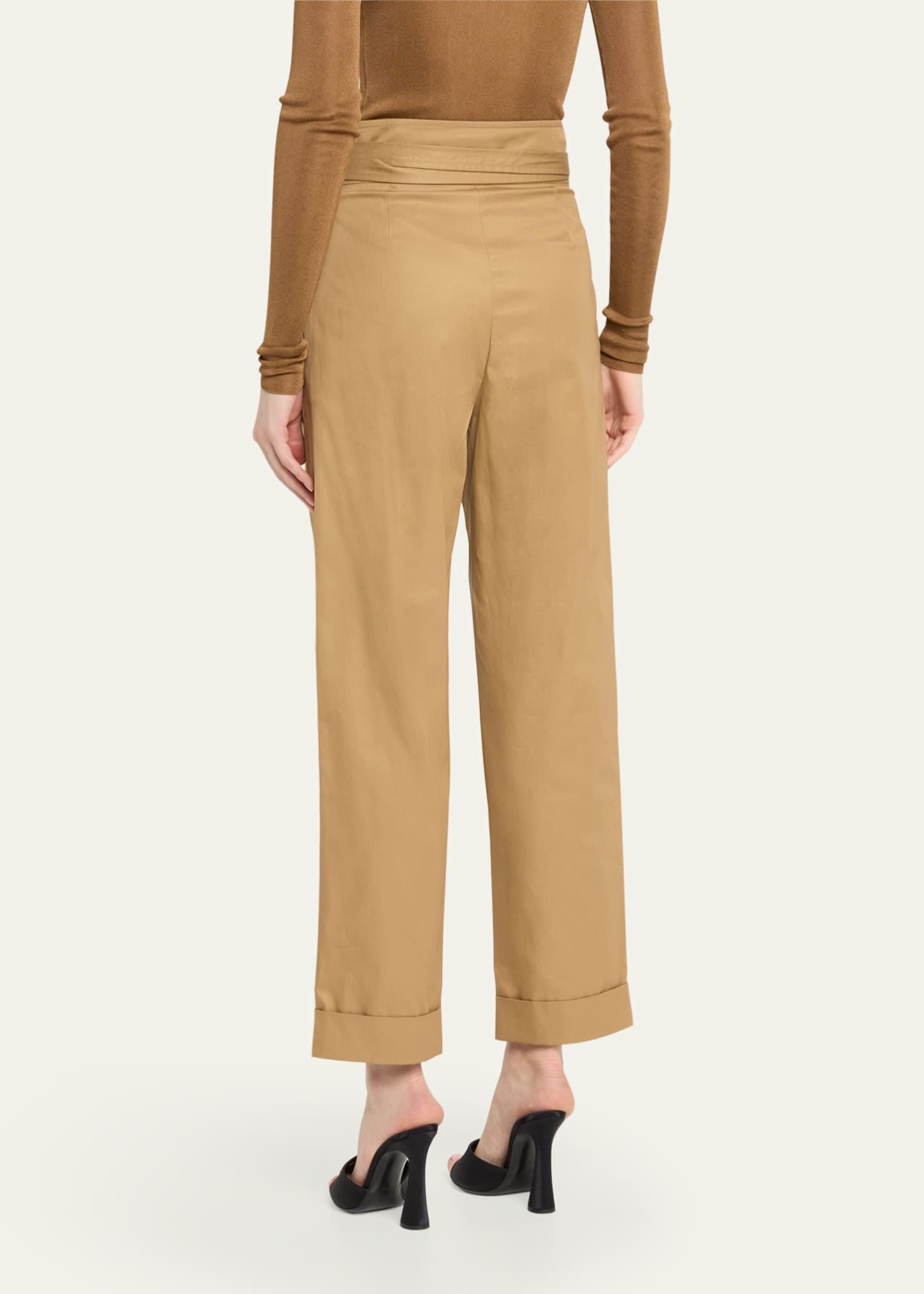 Saint Laurent Pleated Paper Bag Tie-Waist Pants Image 3 of 5