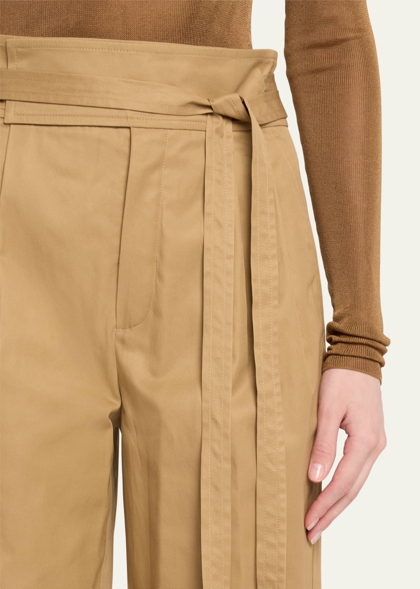 Saint Laurent Pleated Paper Bag Tie-Waist Pants Image 5 of 5