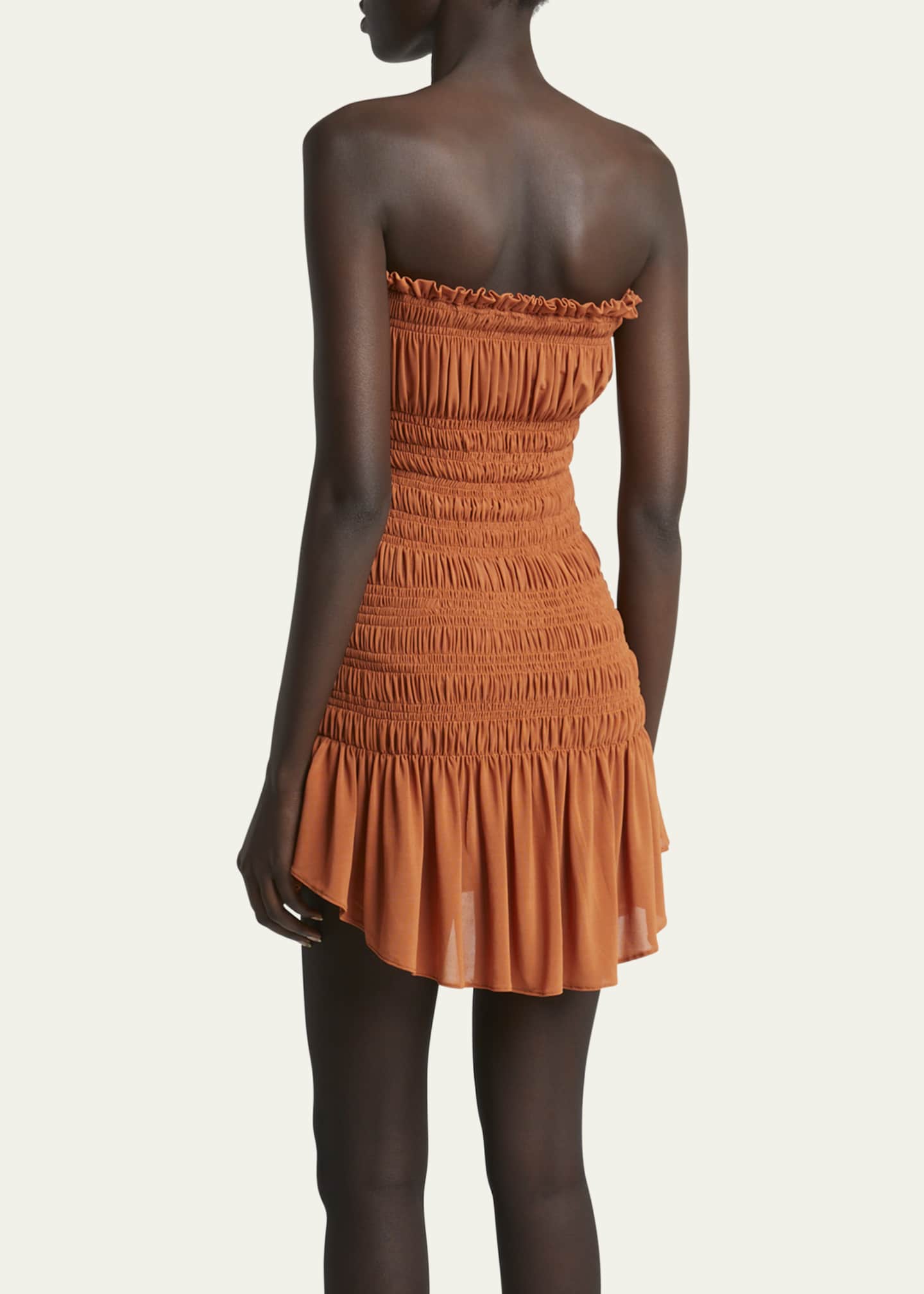 Saint Laurent Strapless Ruched Mini Dress Image 3 of 5