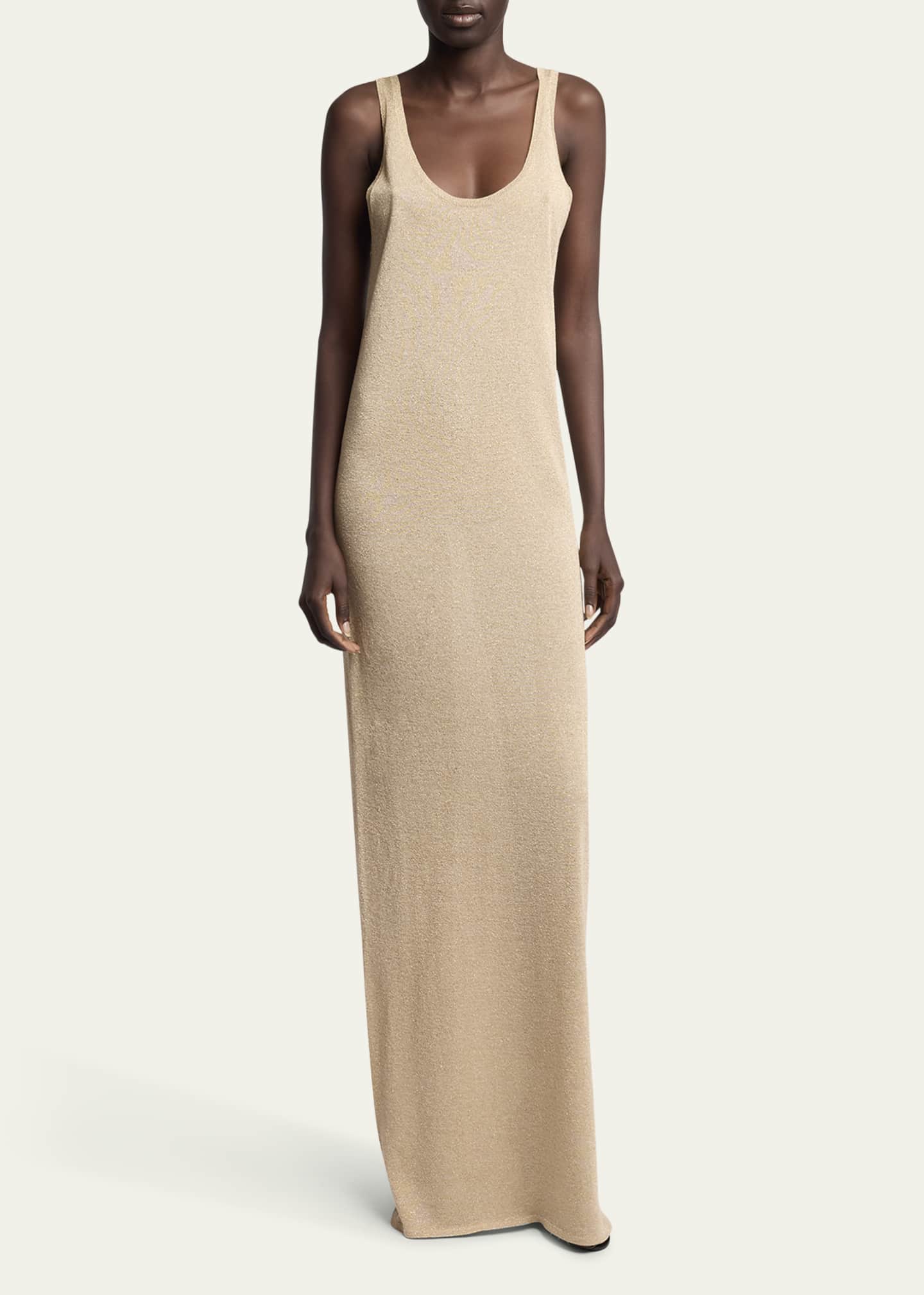 Saint Laurent Maxi Scoop-Neck Tank Dress Image 2 of 5