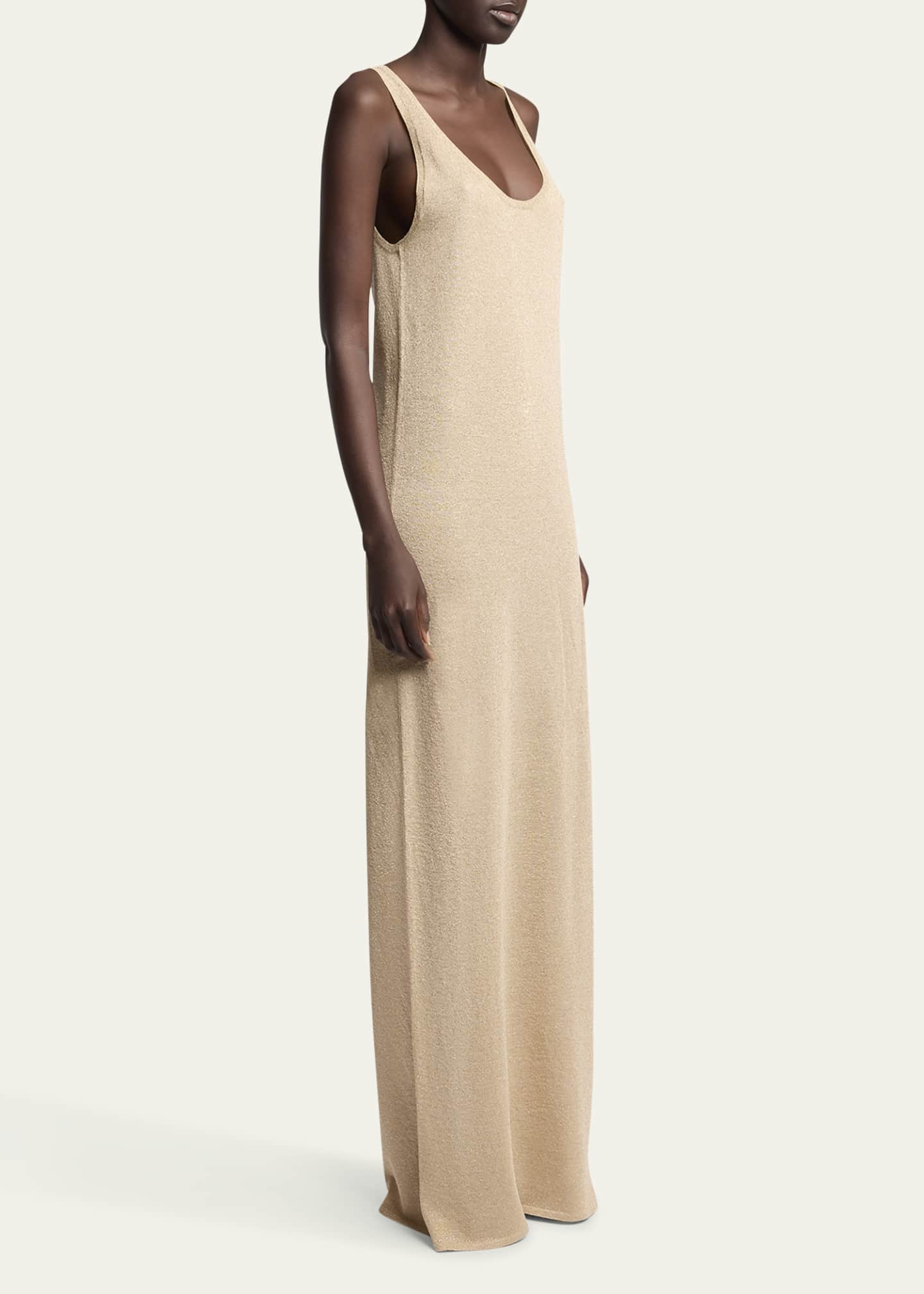 Saint Laurent Maxi Scoop-Neck Tank Dress Image 4 of 5
