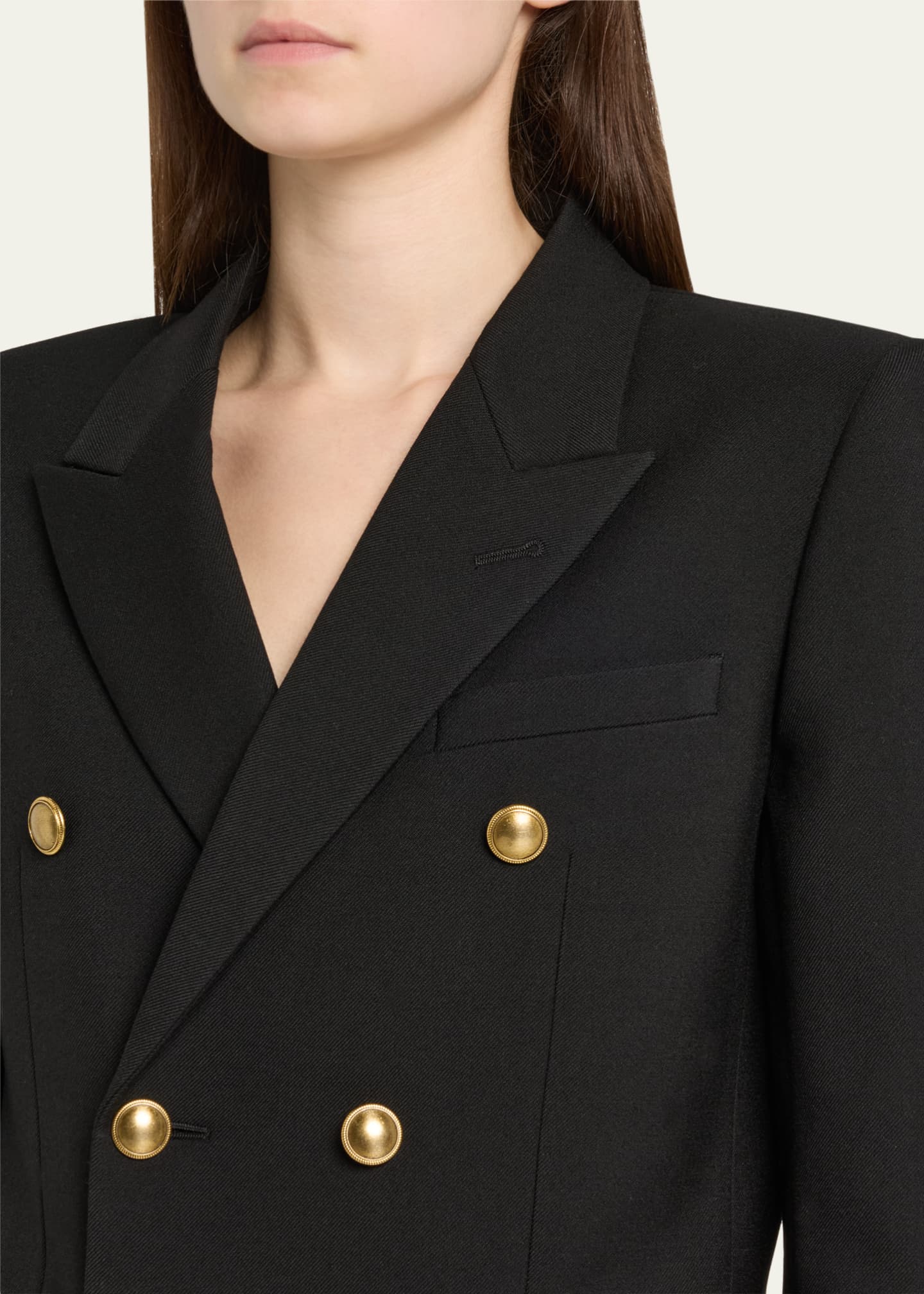 Saint Laurent Oversized Double-Breasted Wool Blazer Image 5 of 5