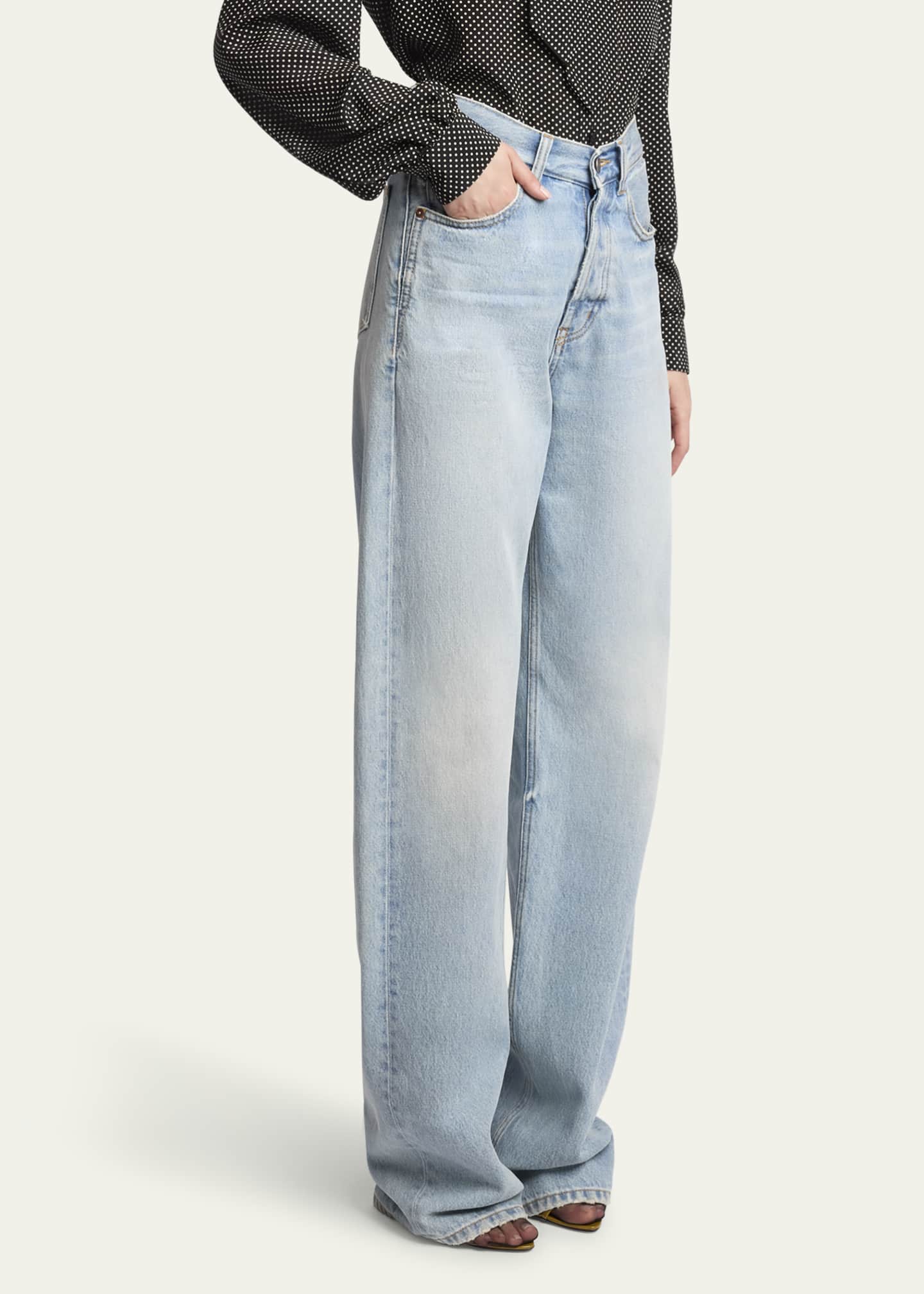 Saint Laurent Mid Rise Denim Pants Image 4 of 5