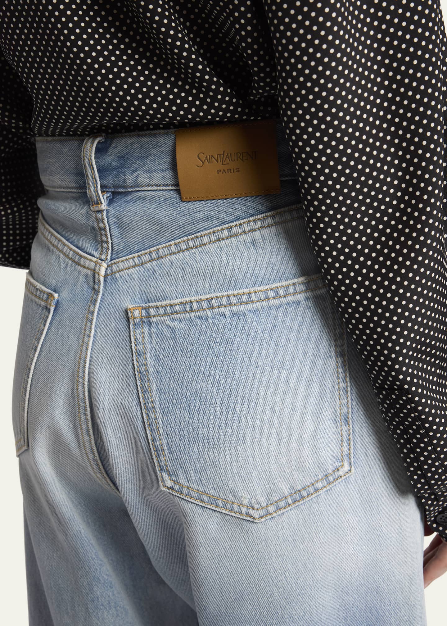 Saint Laurent Mid Rise Denim Pants Image 5 of 5