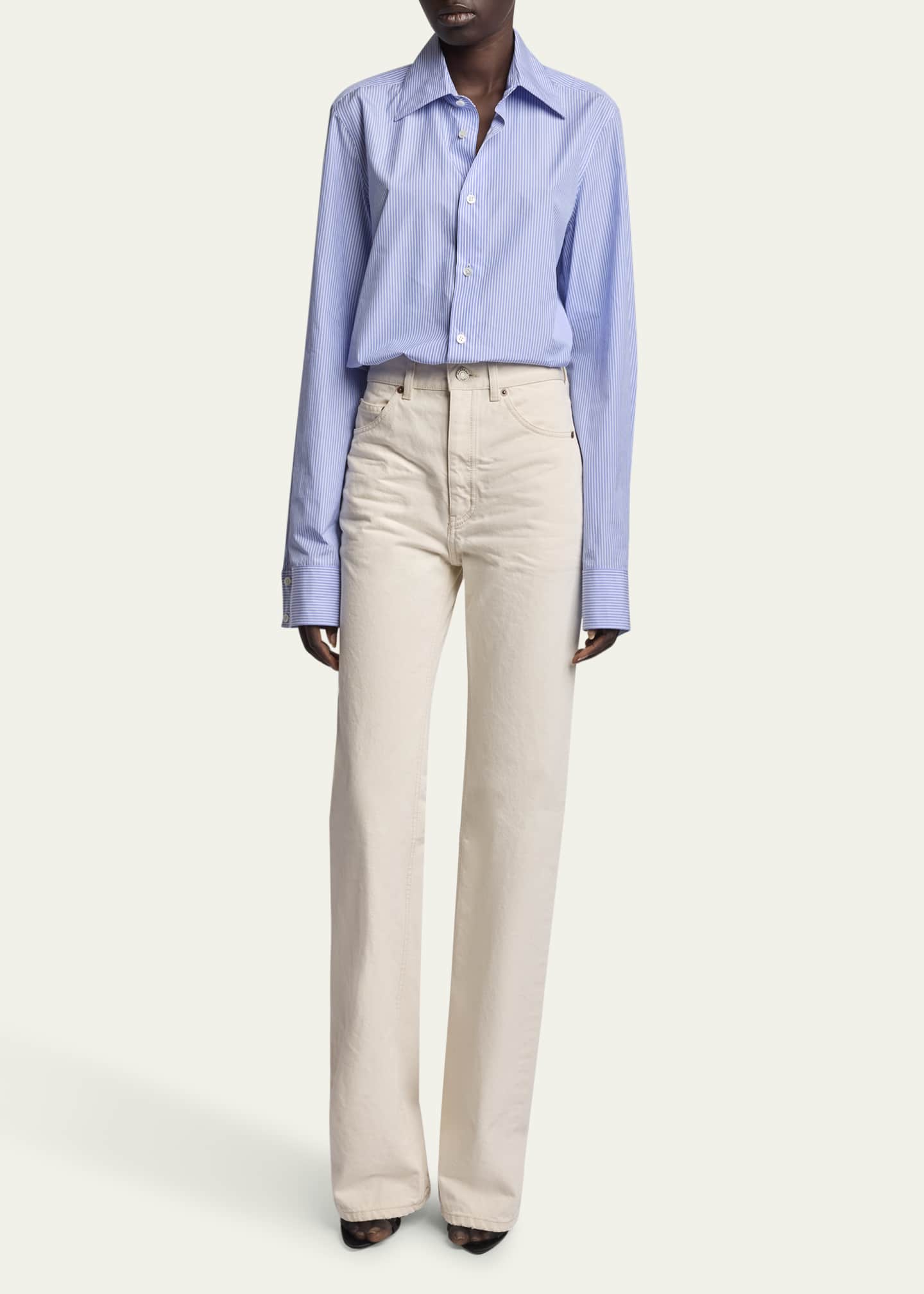 Saint Laurent Stripe Button Down Blouse Image 2 of 5