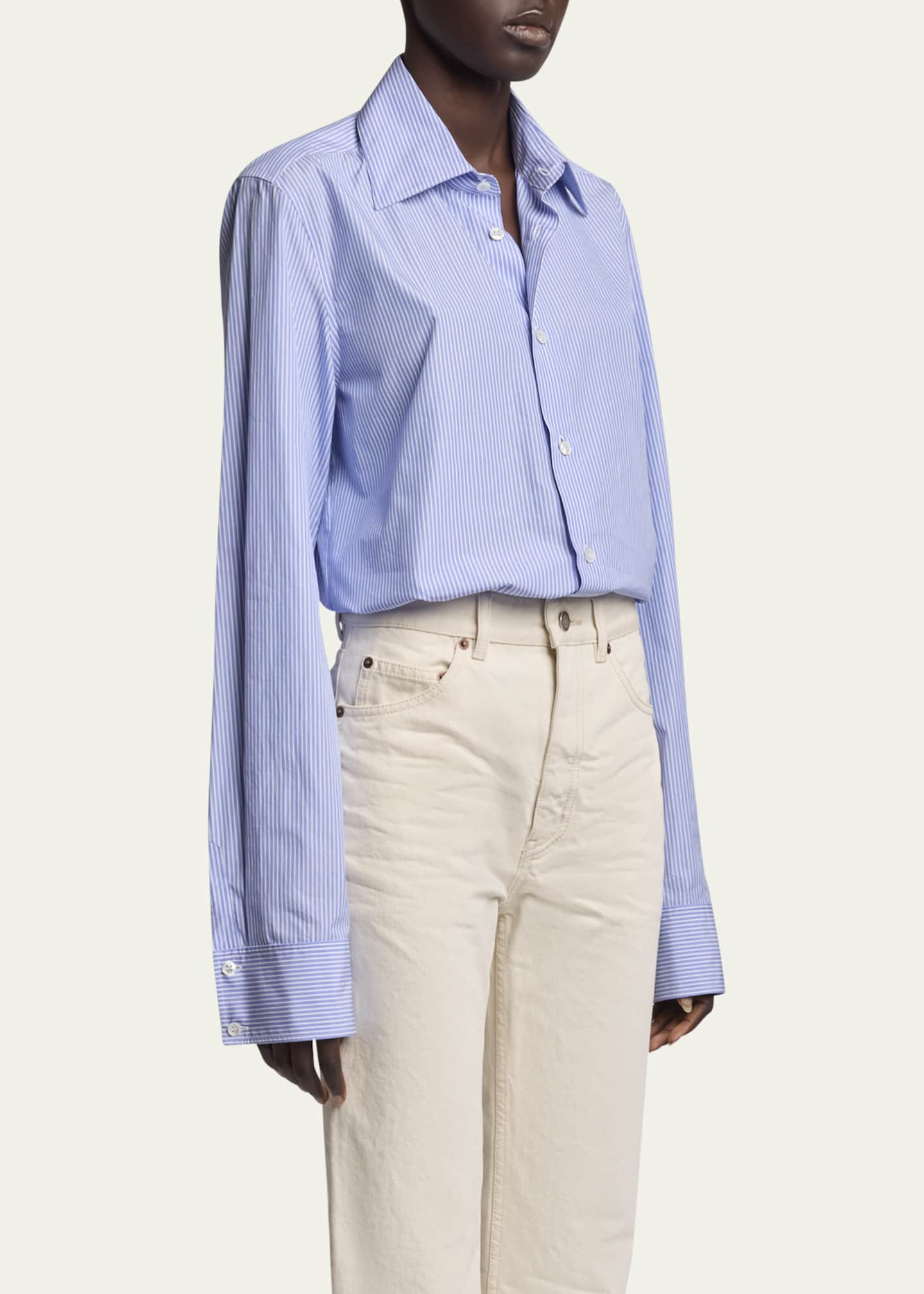 Saint Laurent Stripe Button Down Blouse Image 4 of 5