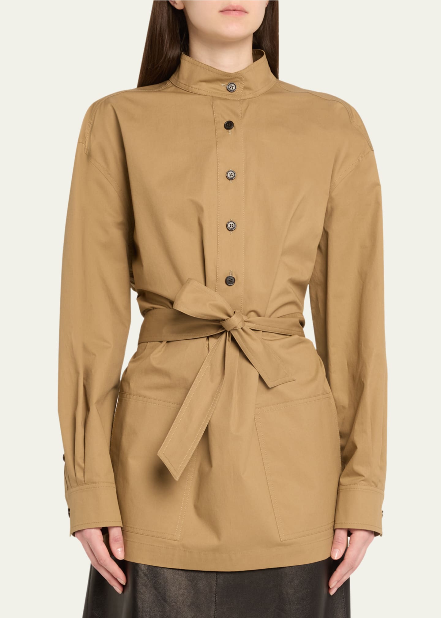 Saint Laurent Half-Buttoned Belted Tunic Image 4 of 5
