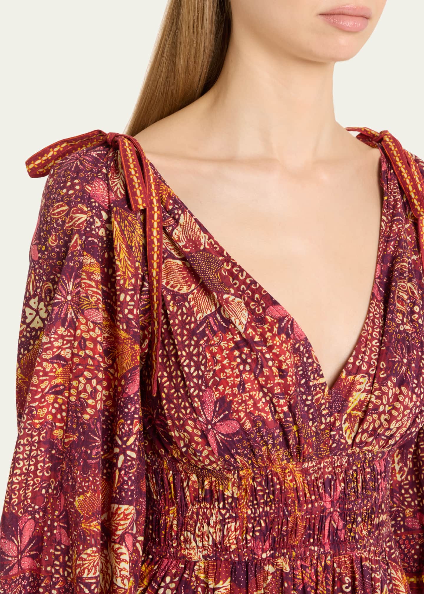 Ulla Johnson Anika V-Neck Long-Sleeve Mini Dress Image 5 of 5