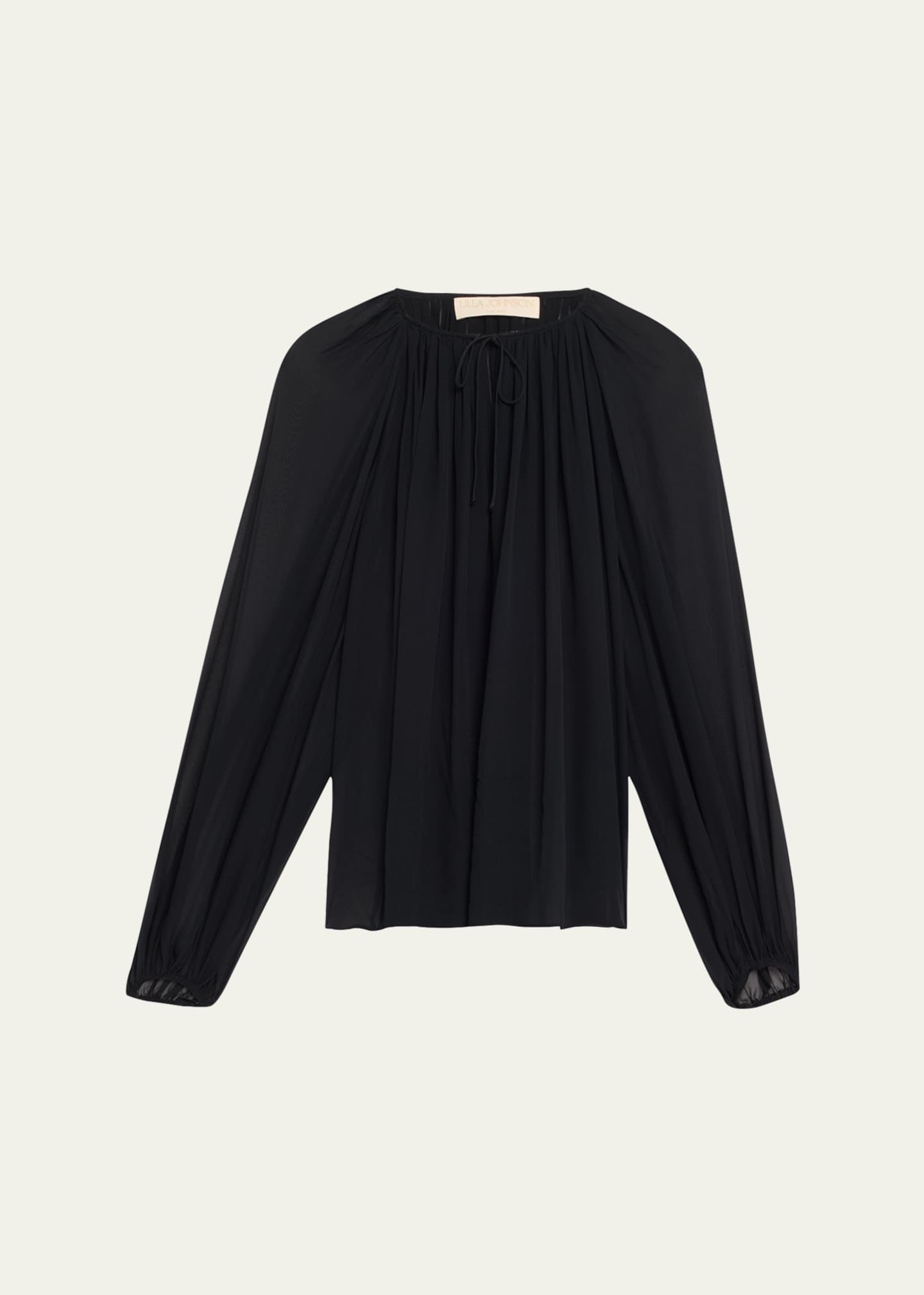 Ulla Johnson Safa Tie-Neck Silk Blouse Image 1 of 5