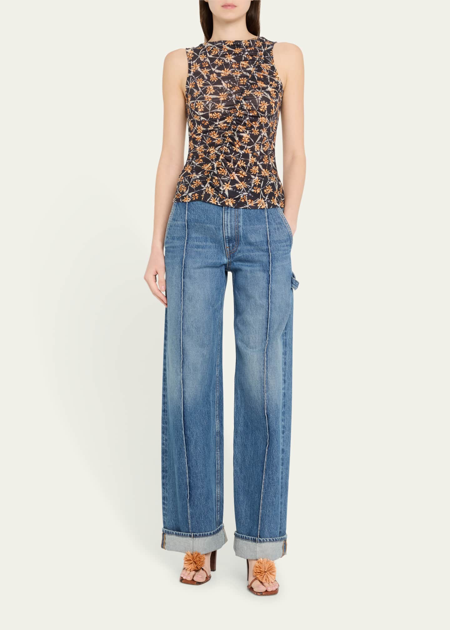 Ulla Johnson Medea Asymmetric Shirred Top Image 2 of 5