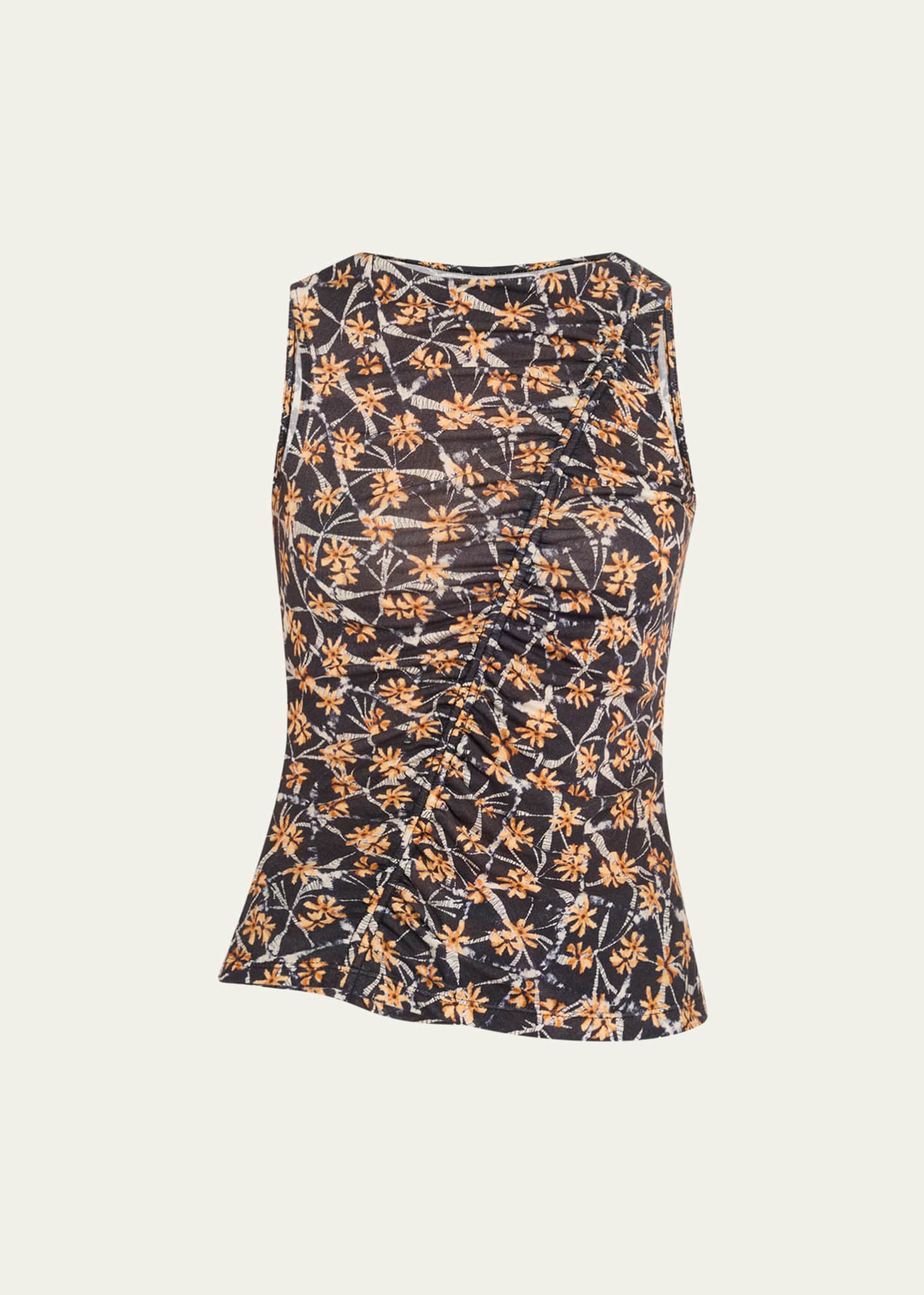 Ulla Johnson Medea Asymmetric Shirred Top Image 1 of 5