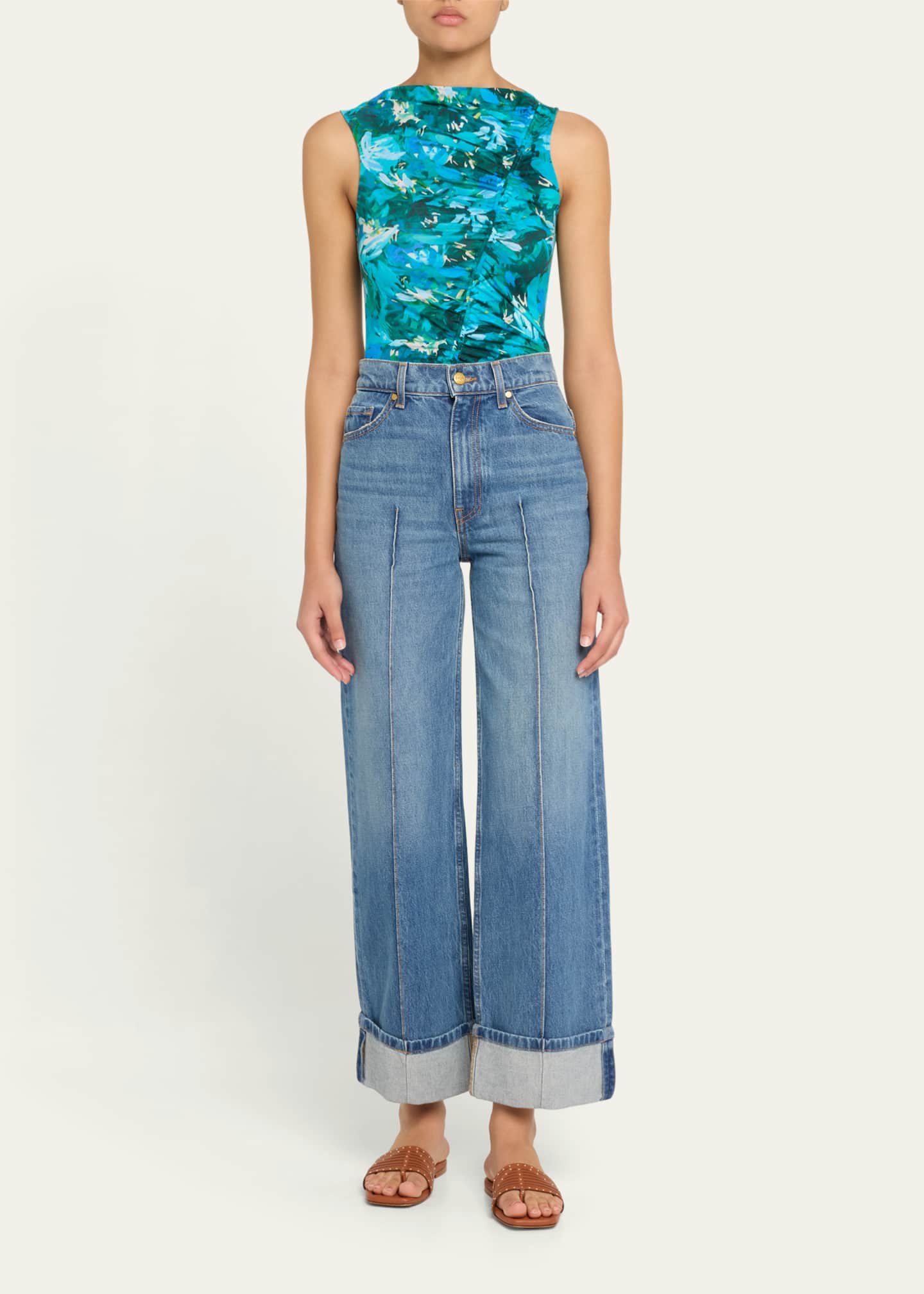 Ulla Johnson Medea Asymmetric Shirred Top Image 2 of 5