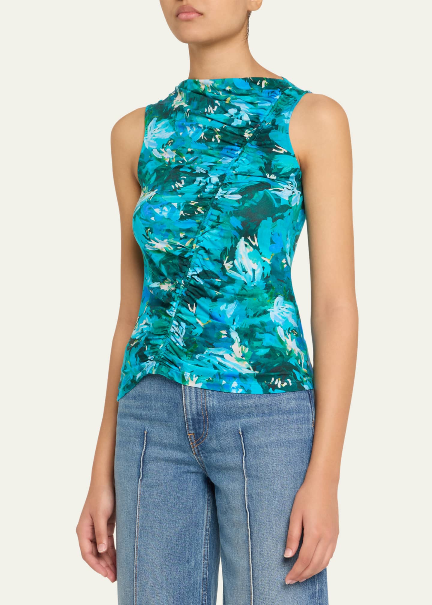 Ulla Johnson Medea Asymmetric Shirred Top Image 4 of 5