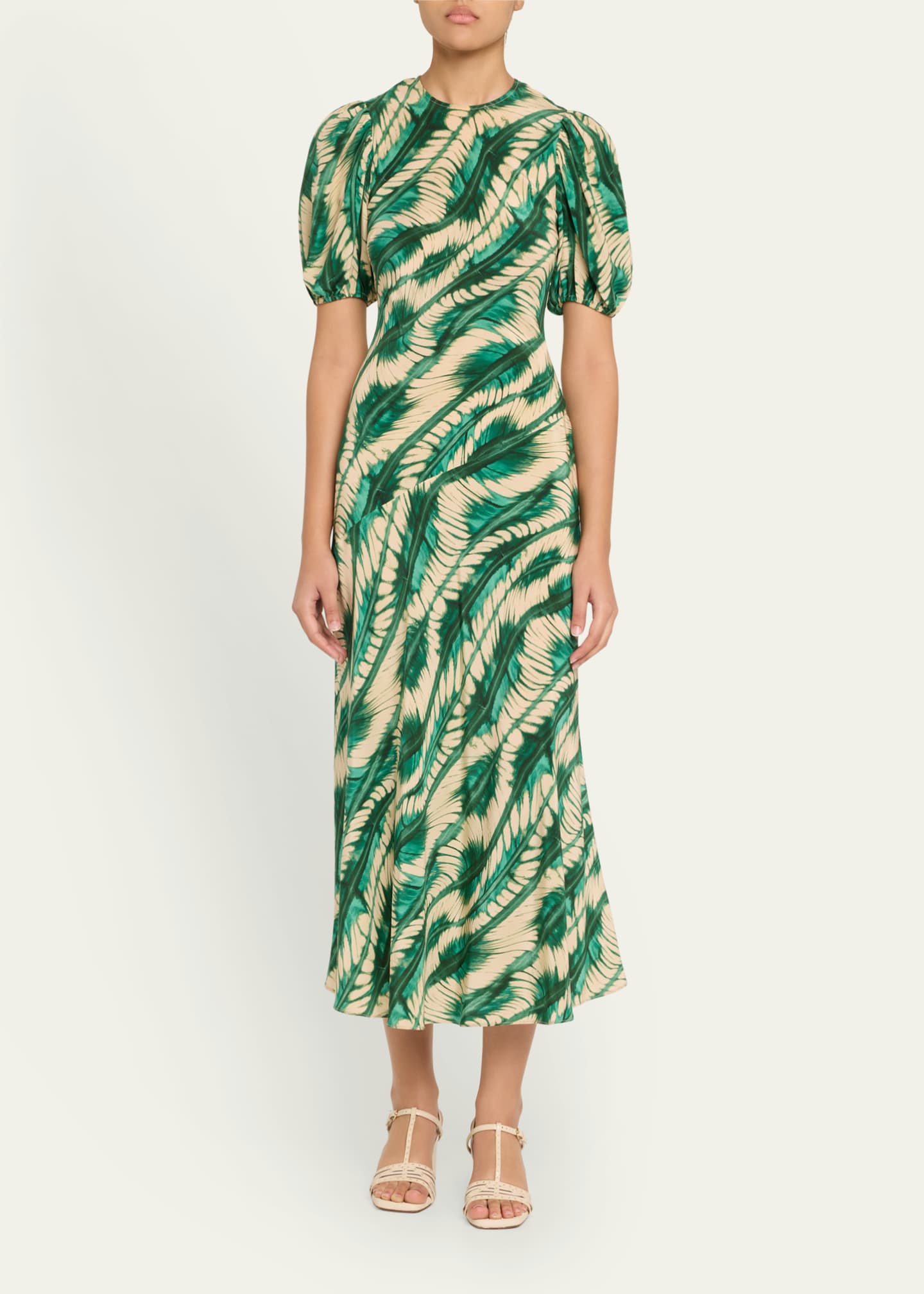Ulla Johnson Ines Puff-Sleeve Midi Dress Image 2 of 5