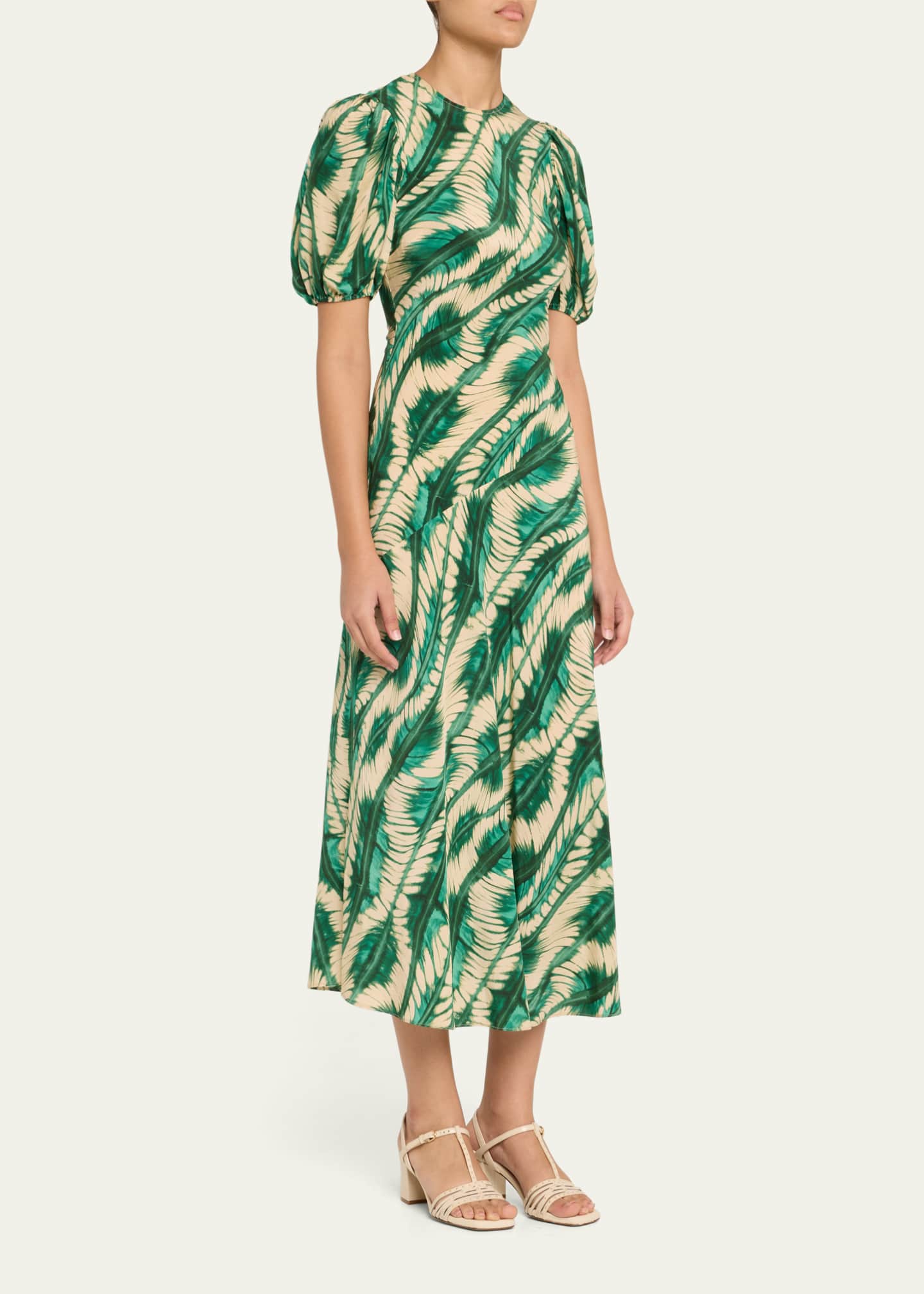 Ulla Johnson Ines Puff-Sleeve Midi Dress Image 4 of 5