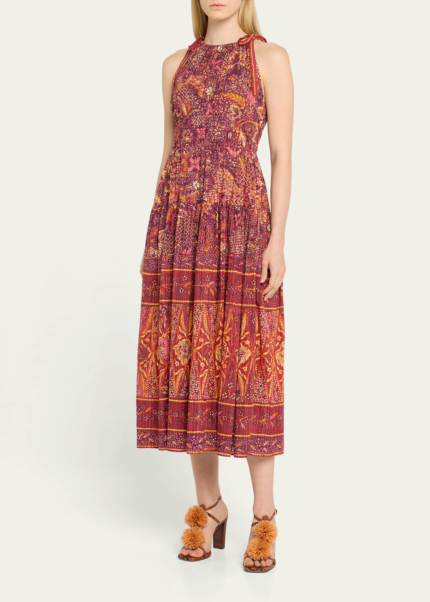 Ulla Johnson Essie Printed Sleeveless Midi Dress Image 4 of 5
