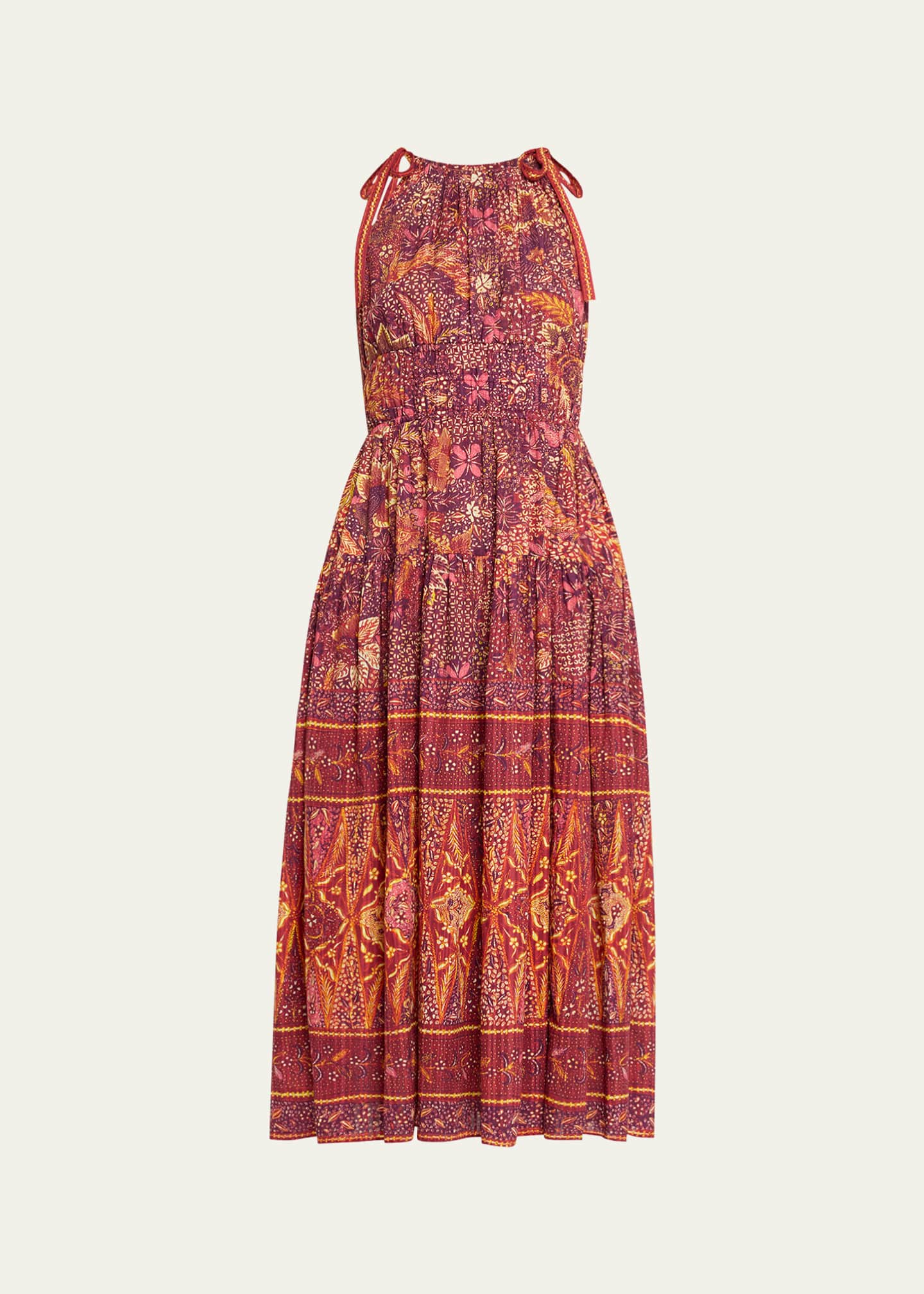 Ulla Johnson Essie Printed Sleeveless Midi Dress Image 1 of 5