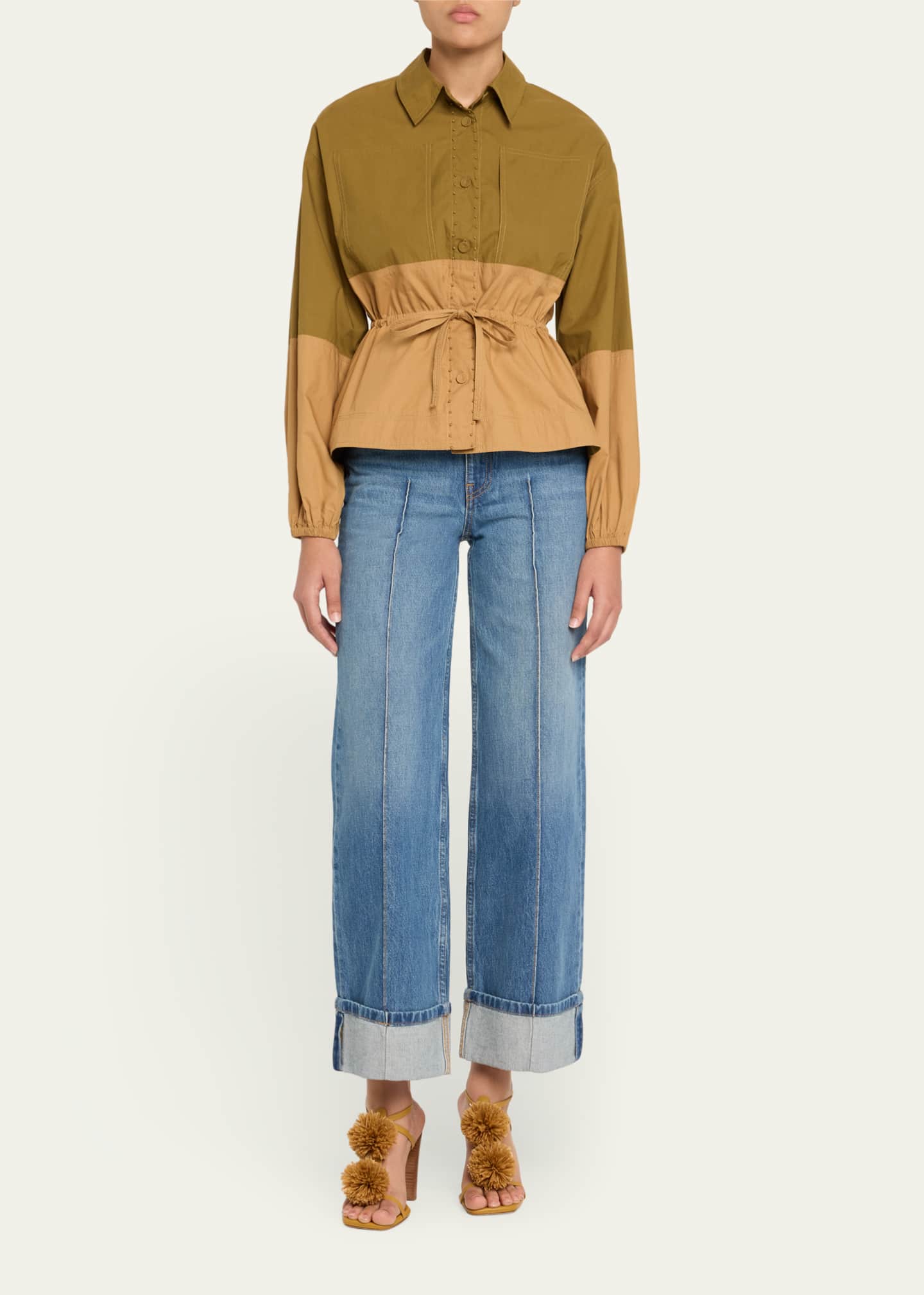 Ulla Johnson Arlo Two-Tone Shirt Jacket Image 2 of 5
