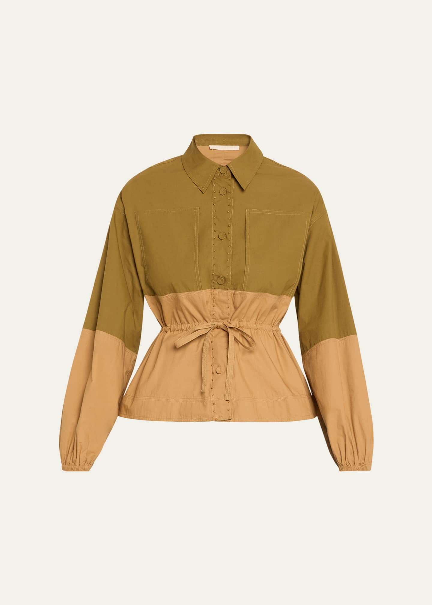 Ulla Johnson Arlo Two-Tone Shirt Jacket Image 1 of 5