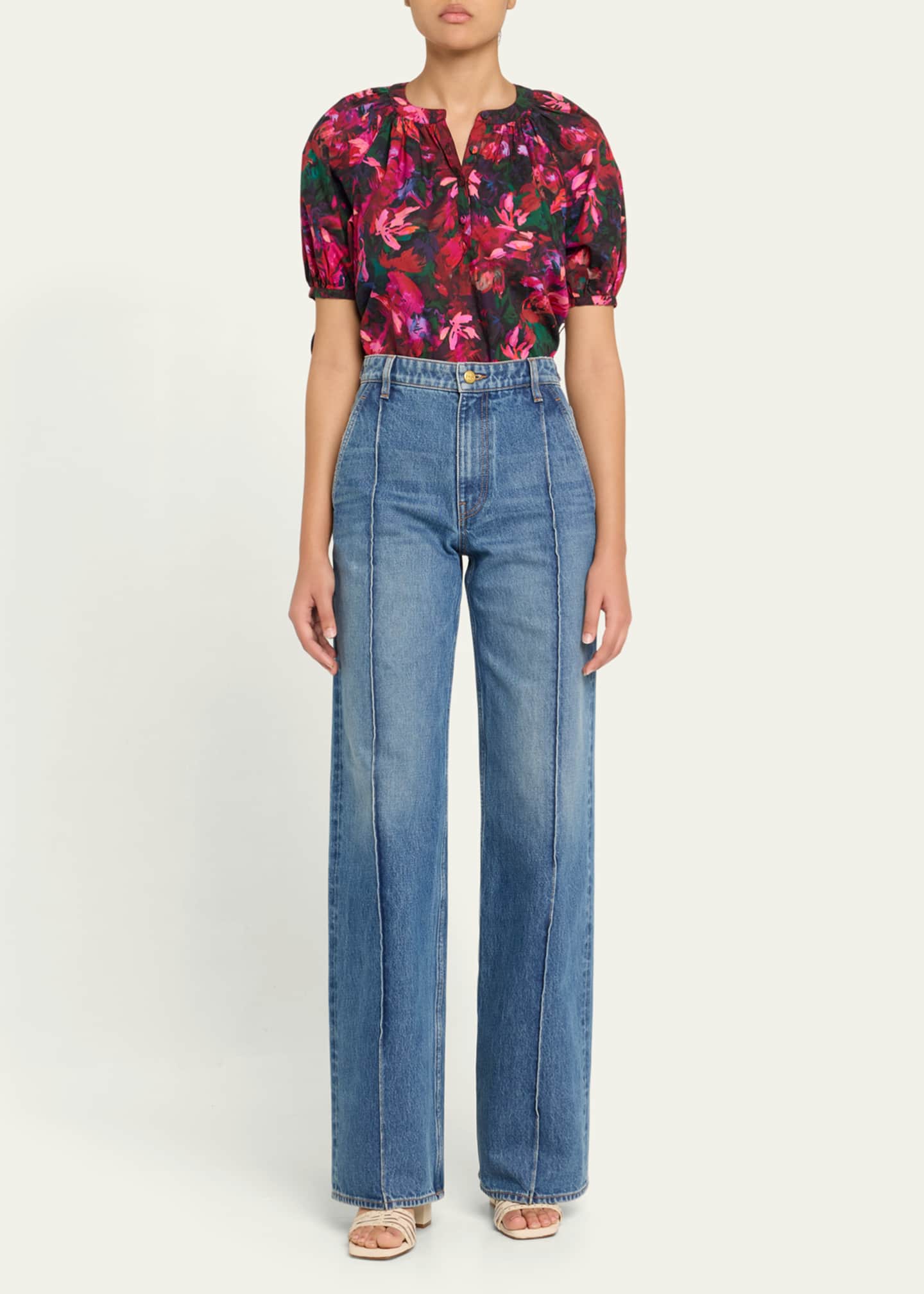 Ulla Johnson Vienne Floral Puff-Sleeve Blouse Image 2 of 5