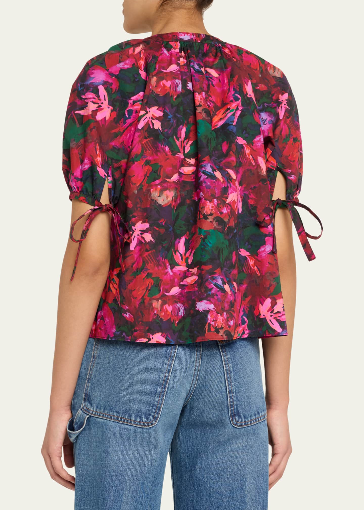 Ulla Johnson Vienne Floral Puff-Sleeve Blouse Image 3 of 5