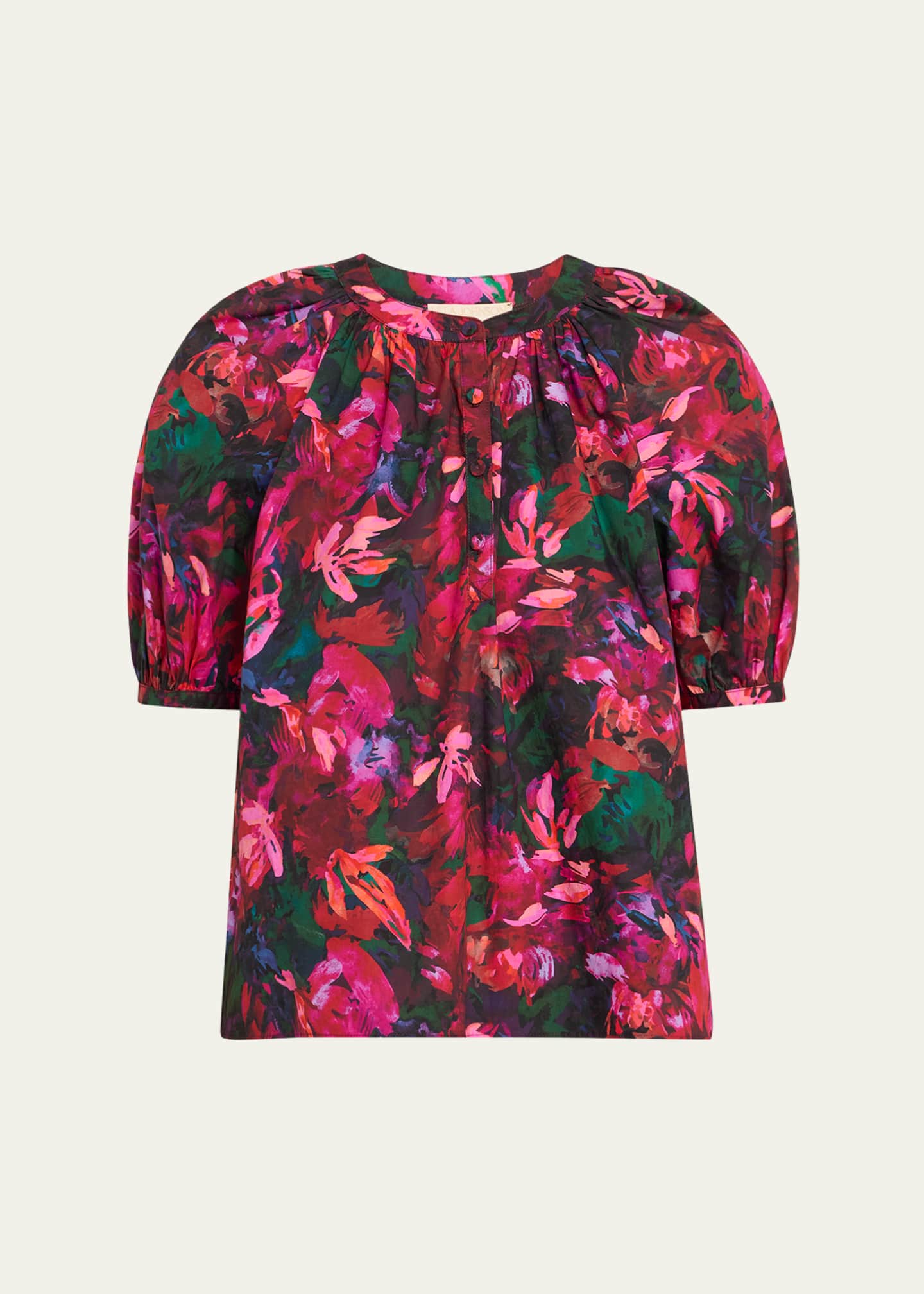 Ulla Johnson Vienne Floral Puff-Sleeve Blouse Image 1 of 5