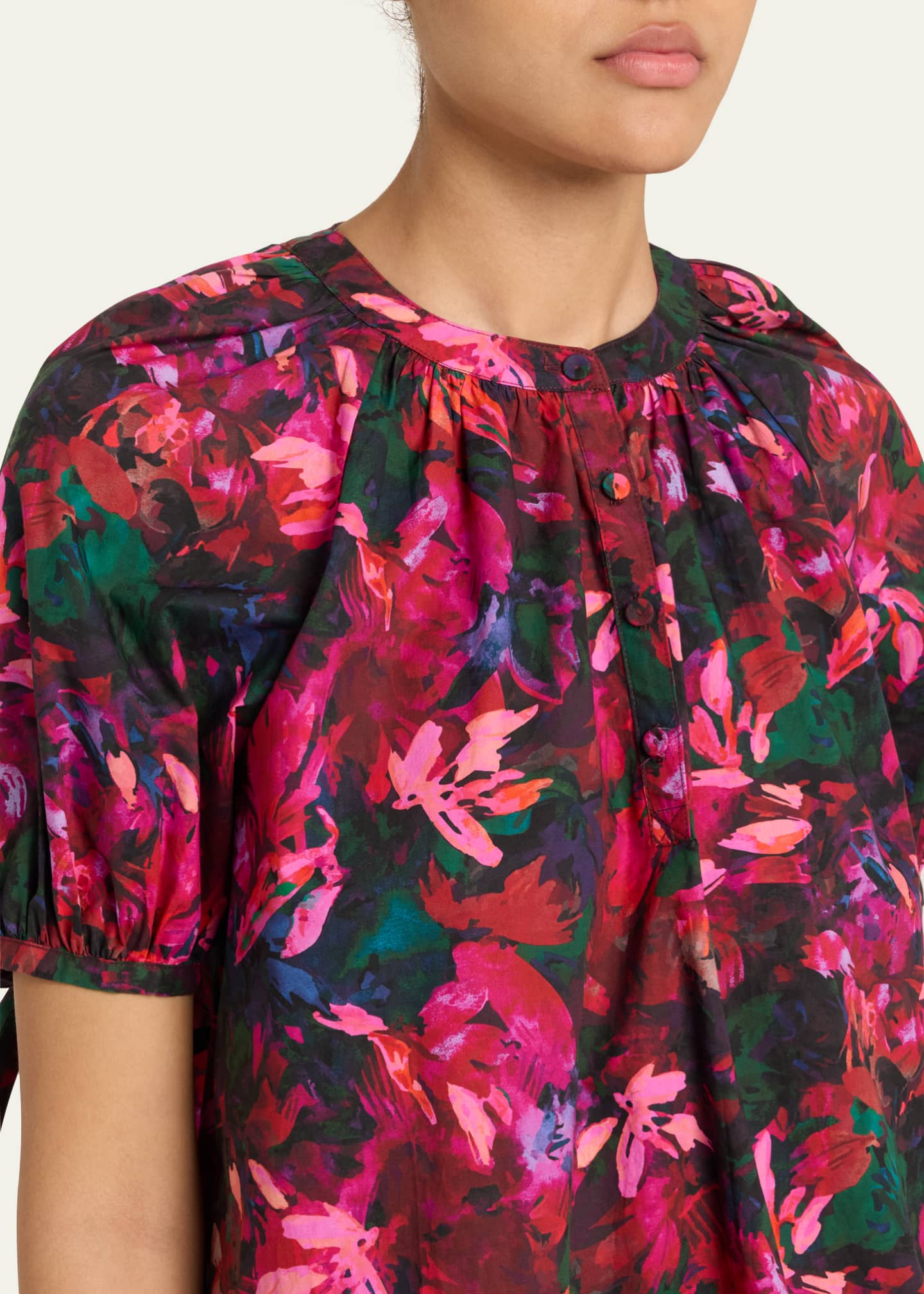 Ulla Johnson Vienne Floral Puff-Sleeve Blouse Image 5 of 5