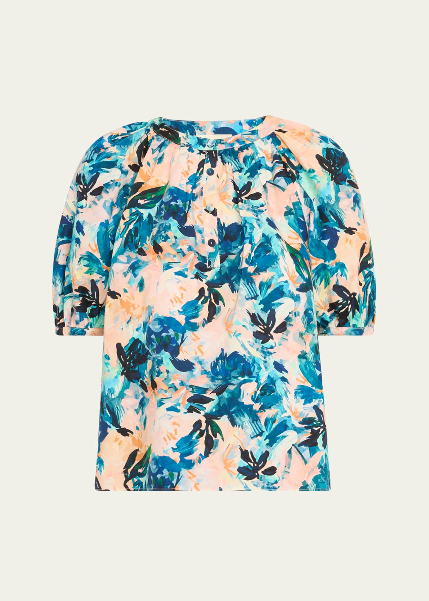 Vienne Floral Puff-Sleeve Blouse