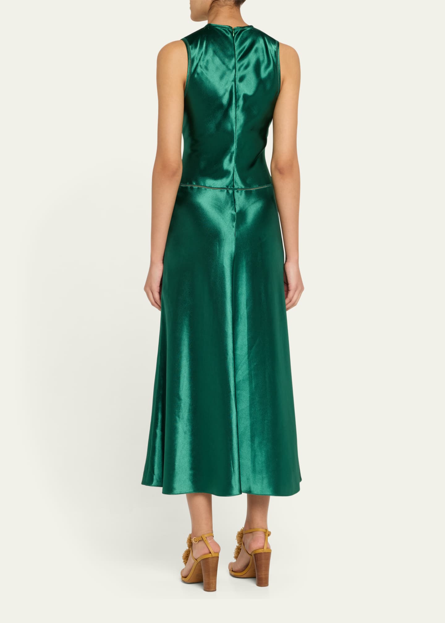 Ulla Johnson Lisbet Sleeveless Satin Midi Dress Image 3 of 5