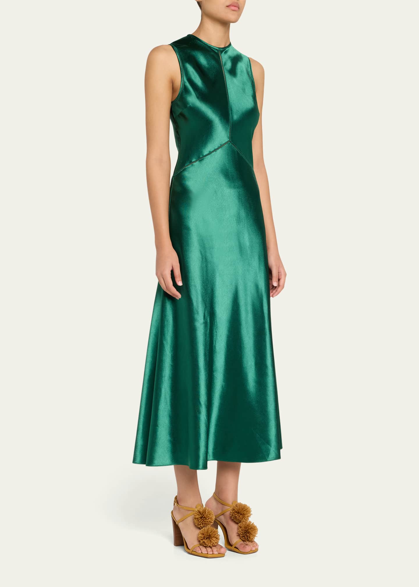 Ulla Johnson Lisbet Sleeveless Satin Midi Dress Image 4 of 5