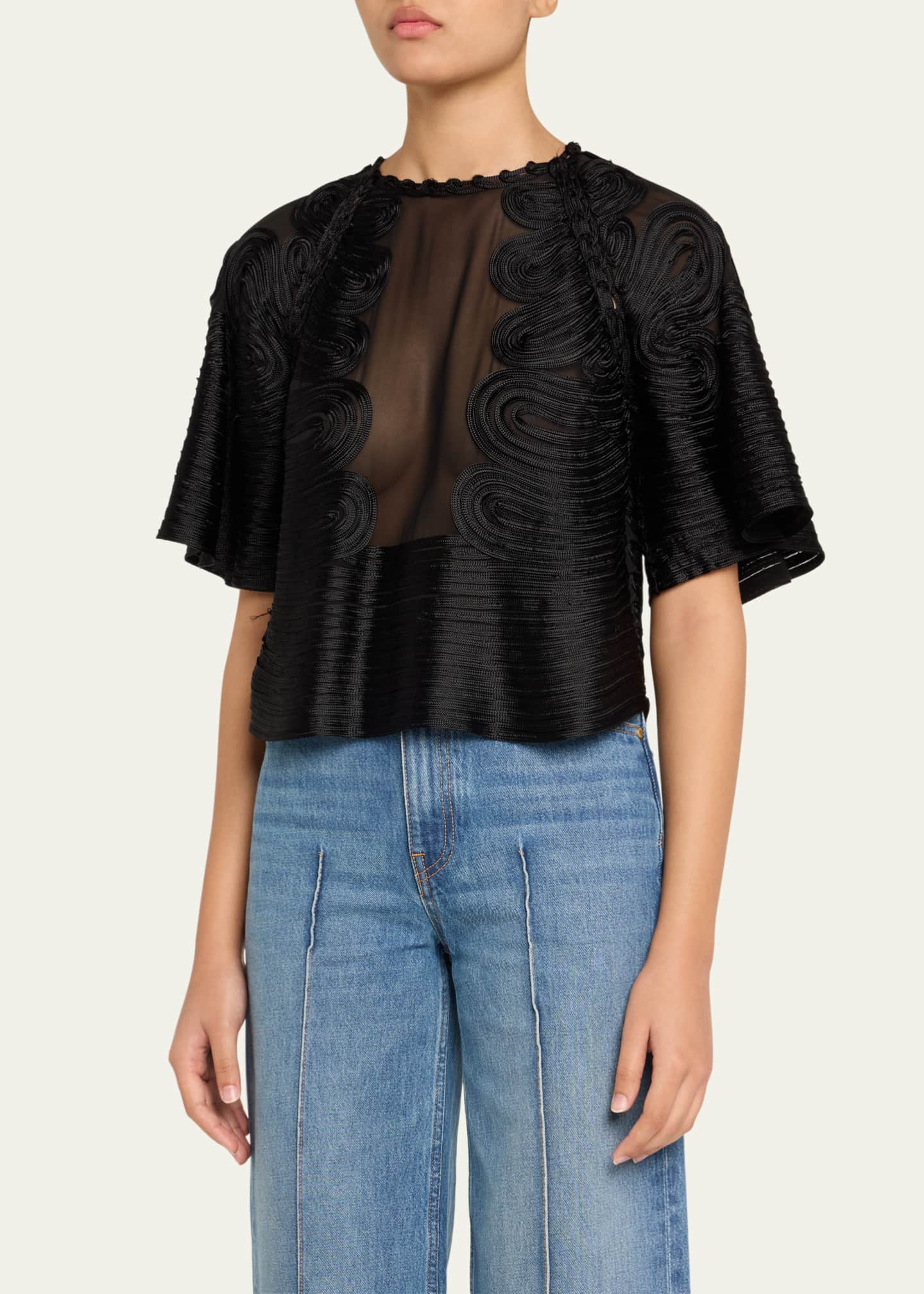 Ulla Johnson Marlo Textured Silk Blouse Image 4 of 5