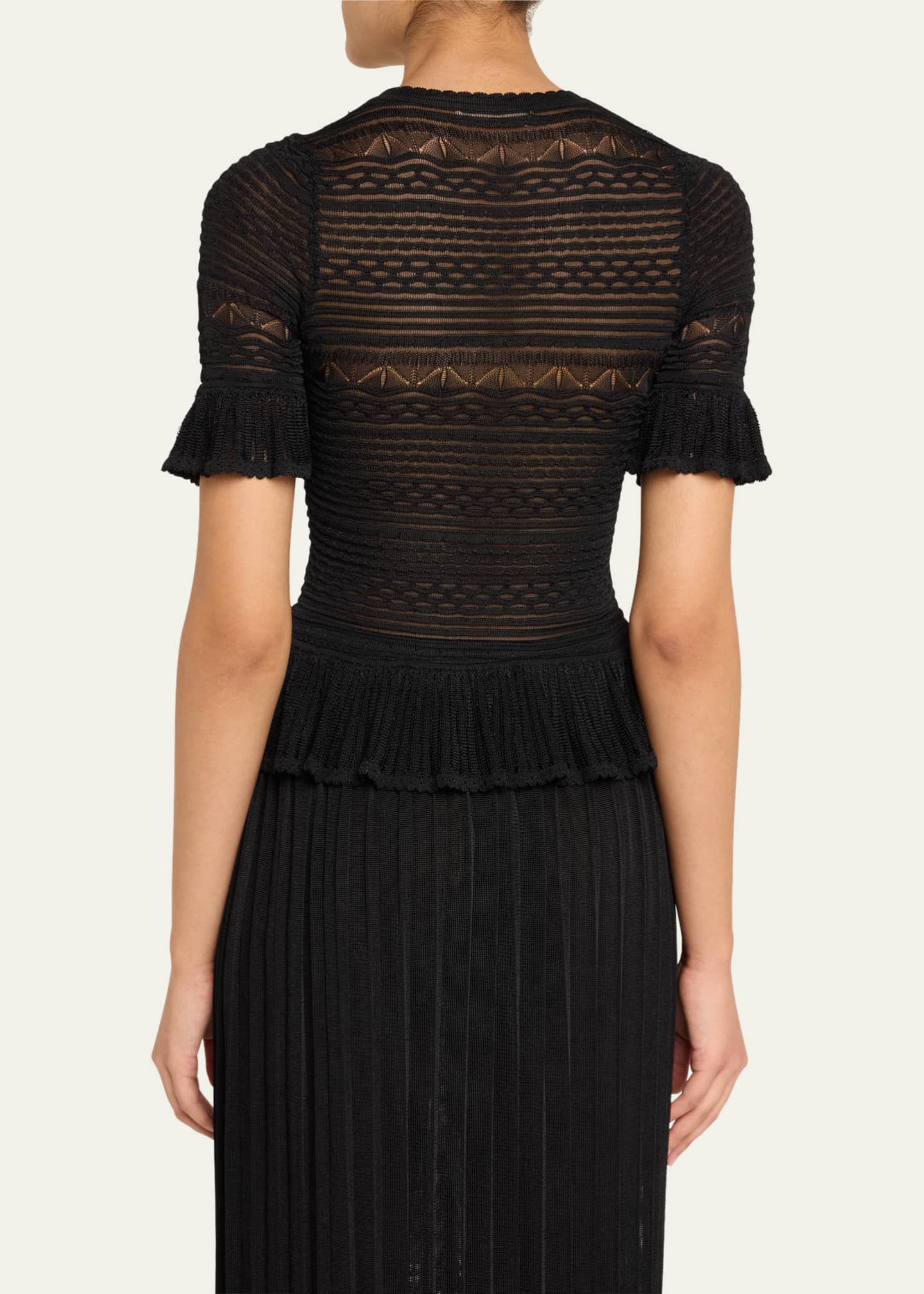 Ulla Johnson Flora Semi-Sheer Textural Knit Top Image 3 of 5