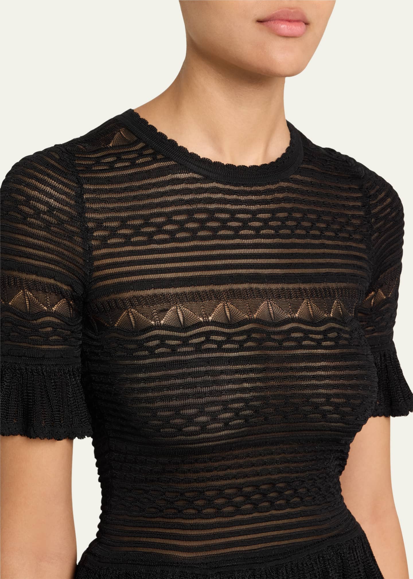 Ulla Johnson Flora Semi-Sheer Textural Knit Top Image 5 of 5