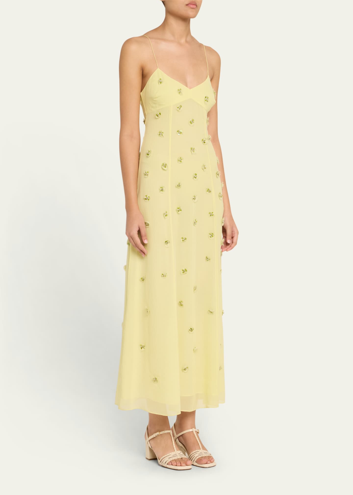 Ulla Johnson Eve Embellished Silk Midi Dress Image 4 of 5