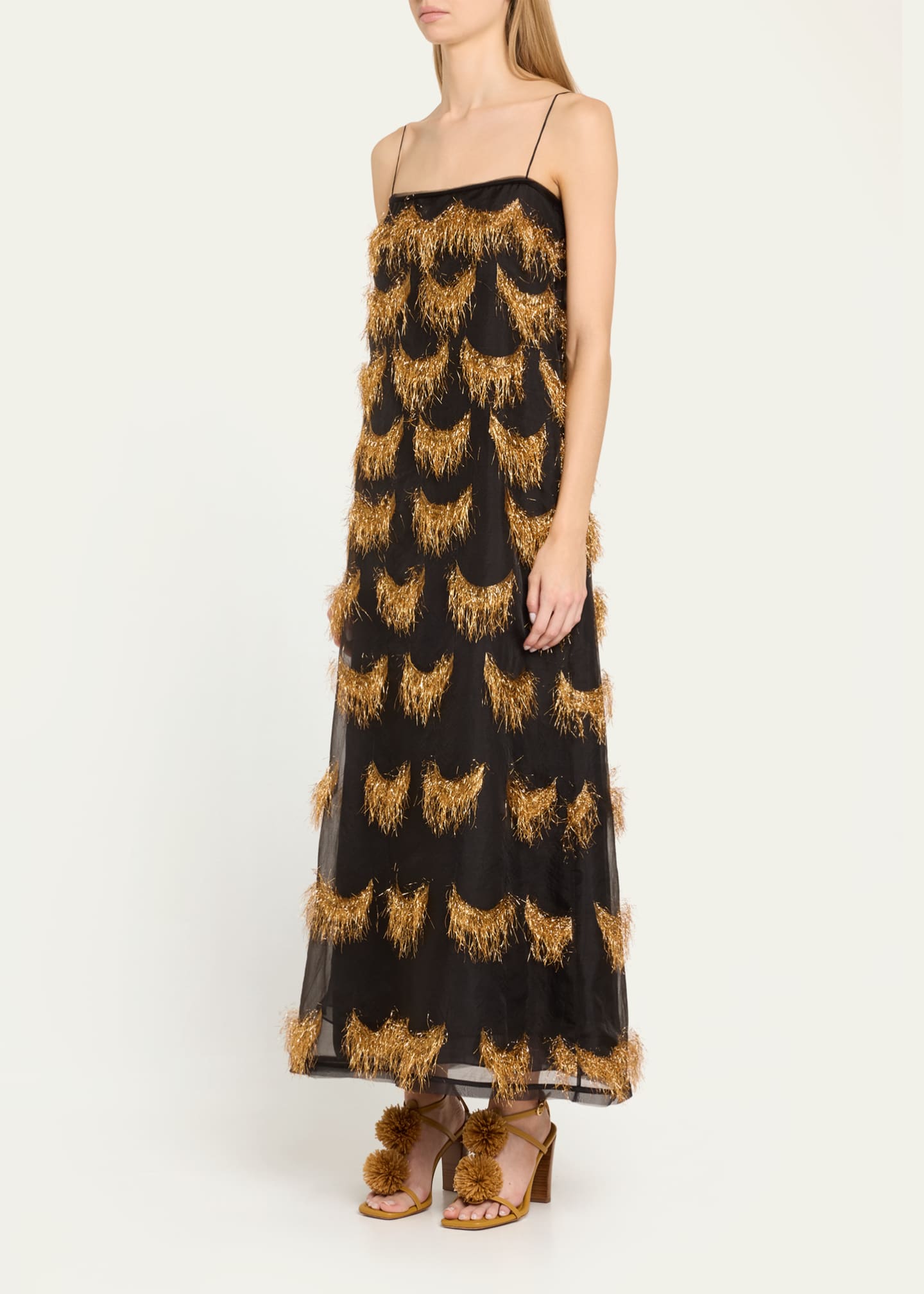 Ulla Johnson Orianne Metallic Fringe Dress Image 4 of 5