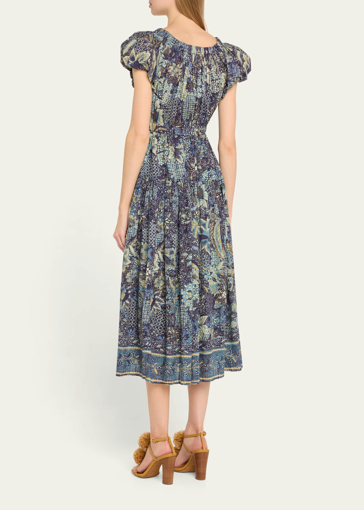 Ulla Johnson Abigail Puff-Sleeve Midi Dress Image 3 of 5