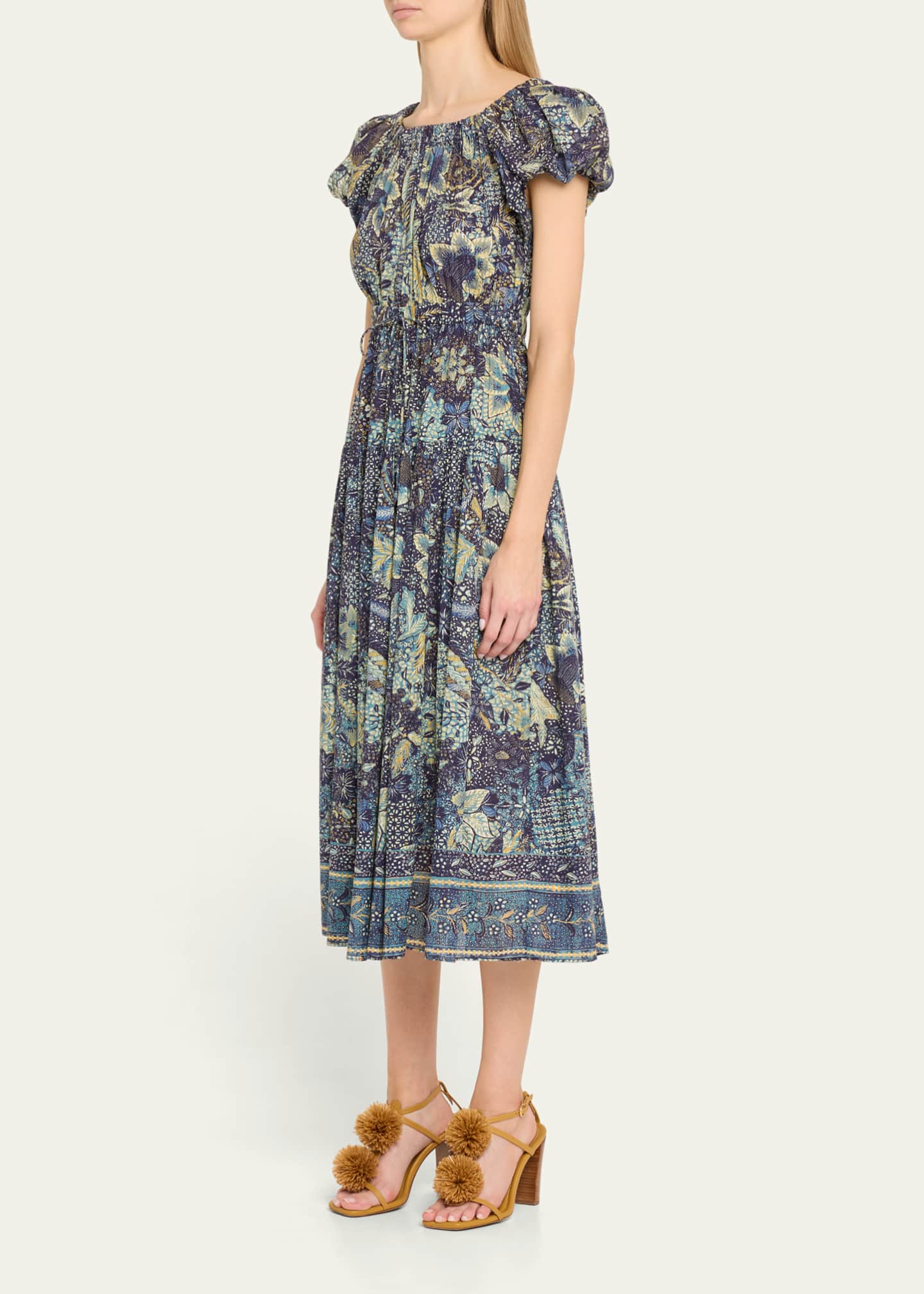 Ulla Johnson Abigail Puff-Sleeve Midi Dress Image 4 of 5