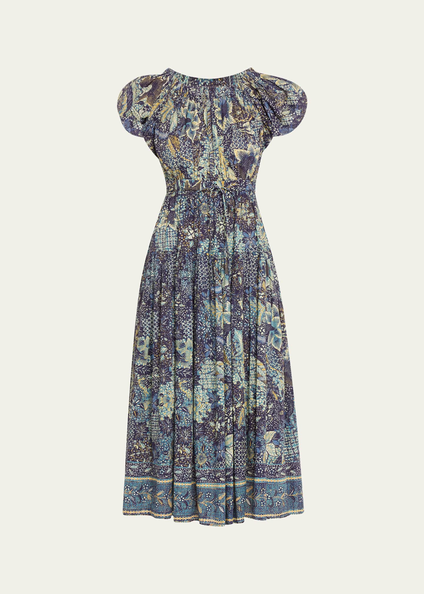 Ulla Johnson Abigail Puff-Sleeve Midi Dress Image 1 of 5