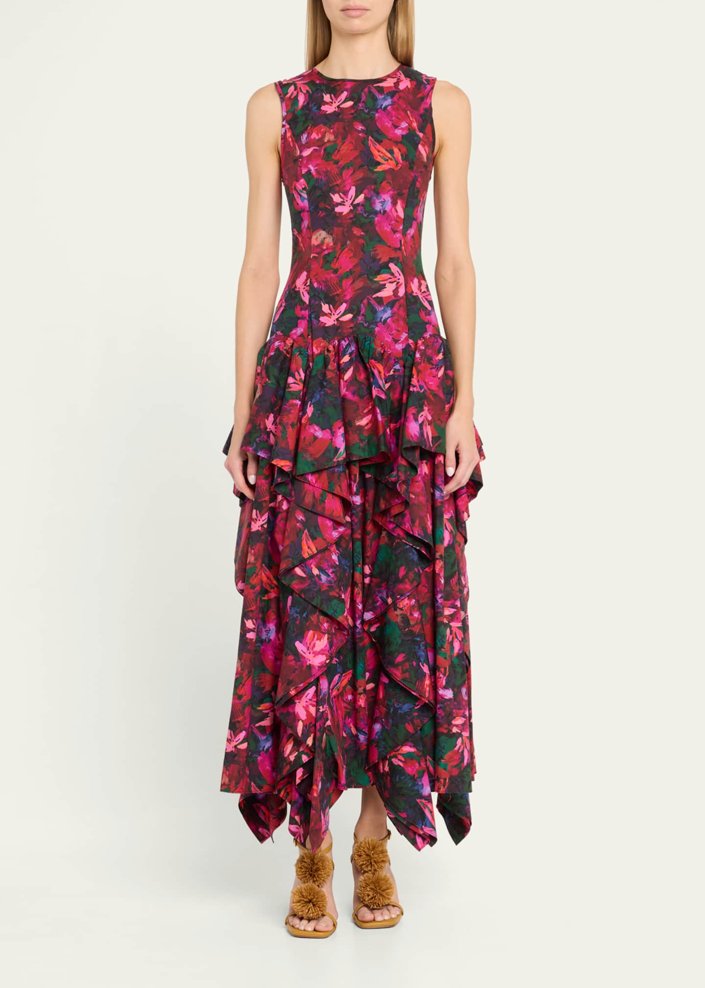 Ulla Johnson Mural Hibiscus Midi Dress Image 2 of 5