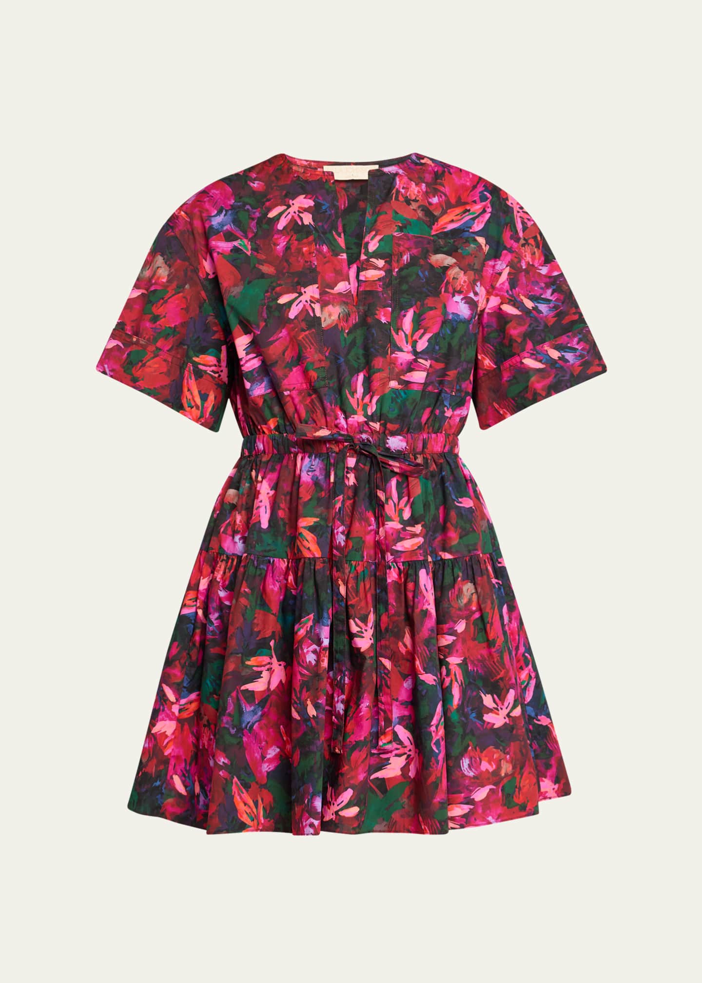 Ulla Johnson Nadira Floral Short-Sleeve Mini Dress Image 1 of 5