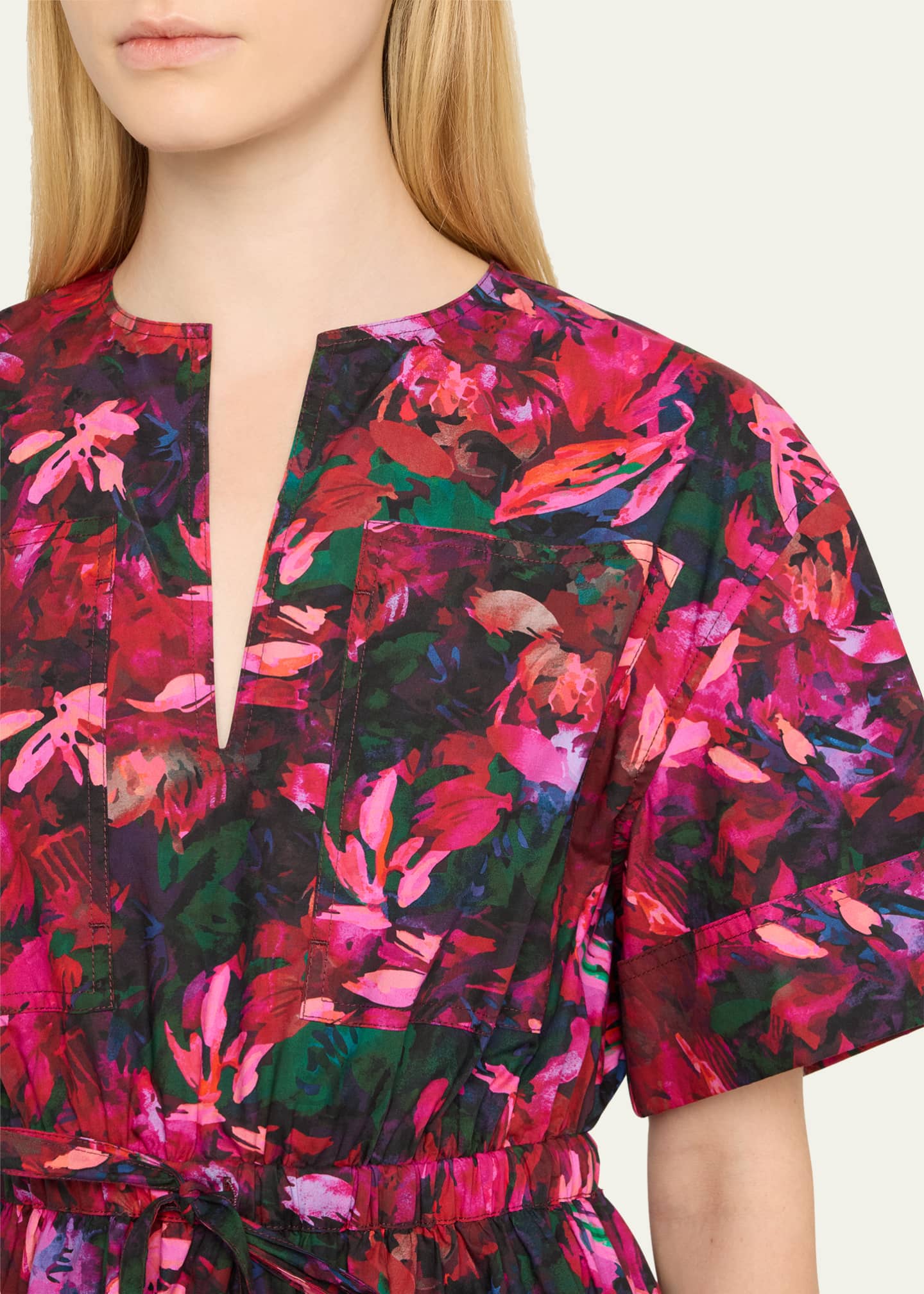 Ulla Johnson Nadira Floral Short-Sleeve Mini Dress Image 5 of 5