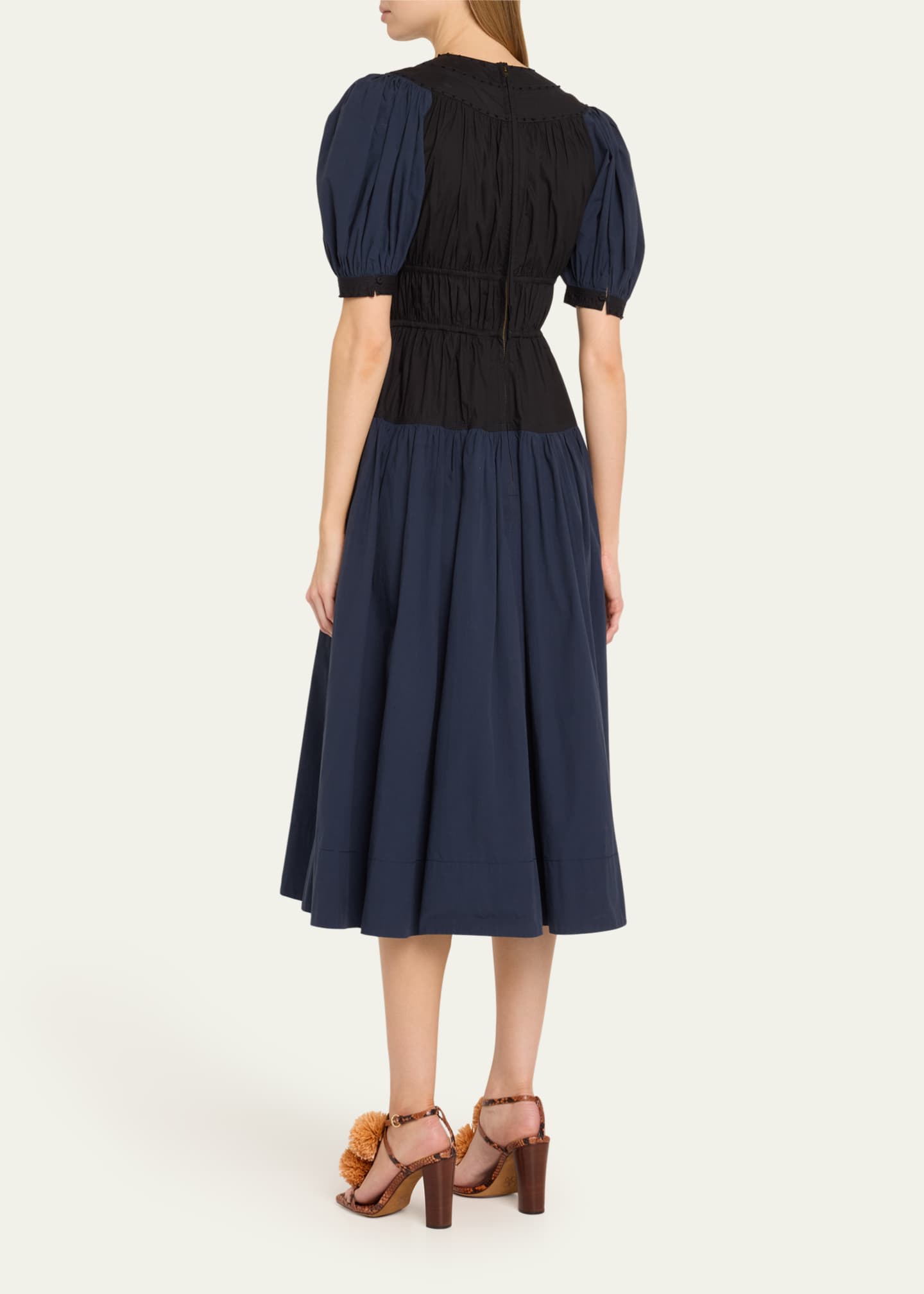 Ulla Johnson Marte Shirred Midi Dress Image 3 of 5