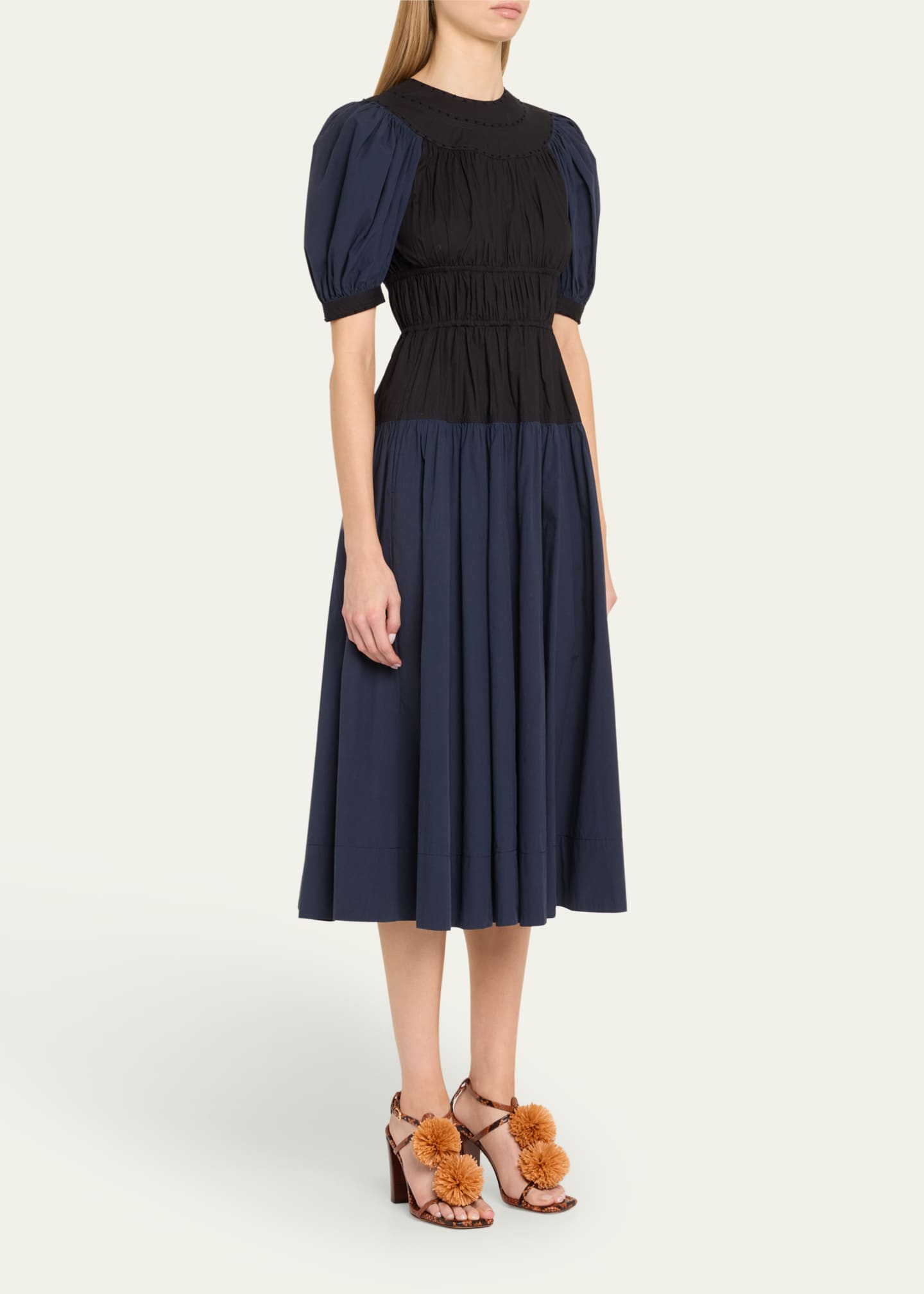 Ulla Johnson Marte Shirred Midi Dress Image 4 of 5