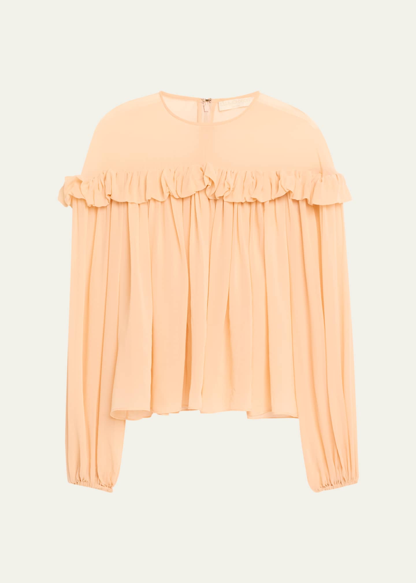 Ulla Johnson Peggy Ruffle-Trim Silk Blouse Image 1 of 5
