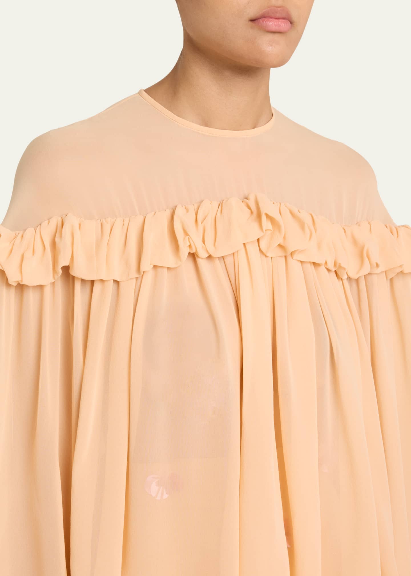 Ulla Johnson Peggy Ruffle-Trim Silk Blouse Image 5 of 5