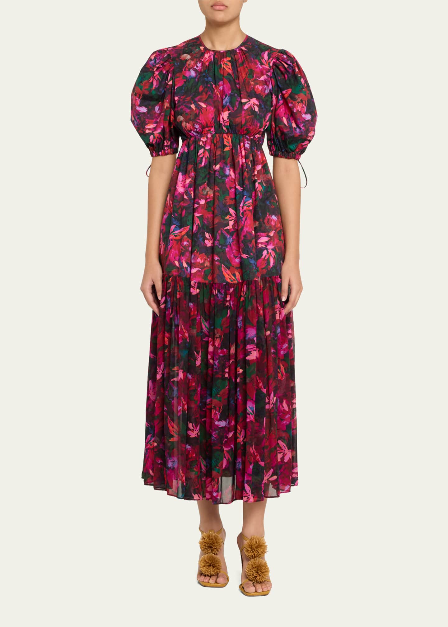 Ulla Johnson Collage Hibiscus Midi Dress Image 2 of 5