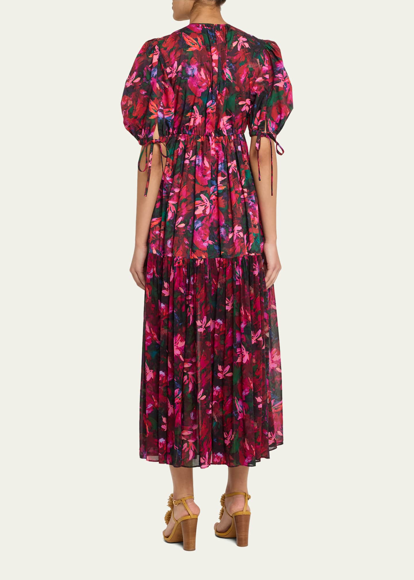 Ulla Johnson Collage Hibiscus Midi Dress Image 3 of 5